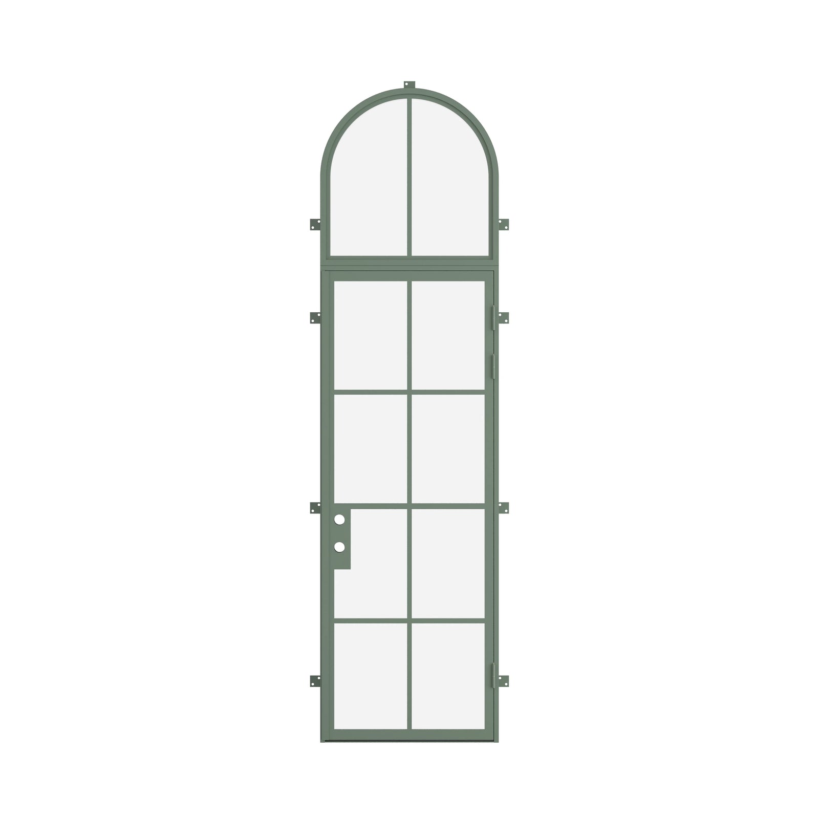 Pinkys Air 5 steel door, single, flat, with a full-arch top window, closed