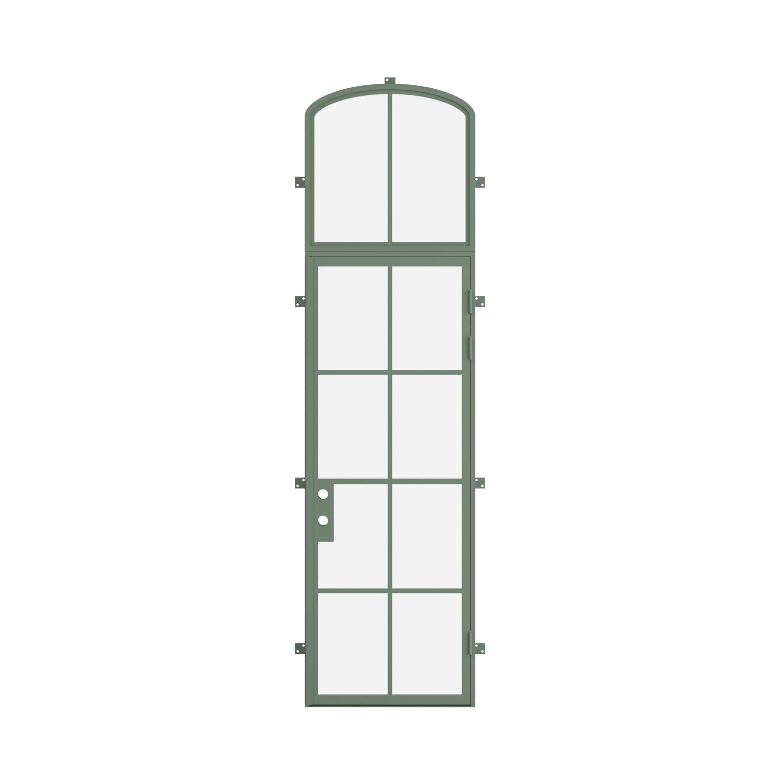 Pinkys Air 5 steel door, single, flat, with a mini-arch top window, closed