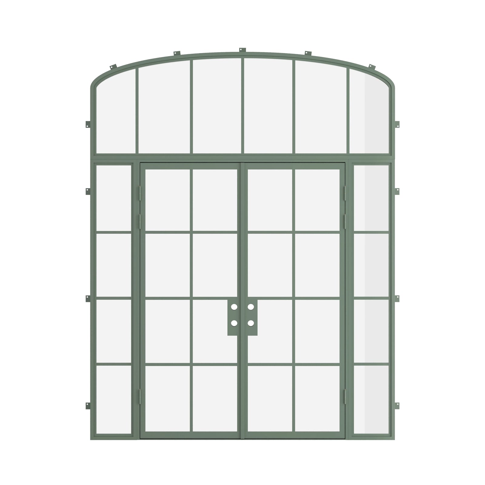 Pinkys Air 5 steel door, double, flat, with an arch top window, closed