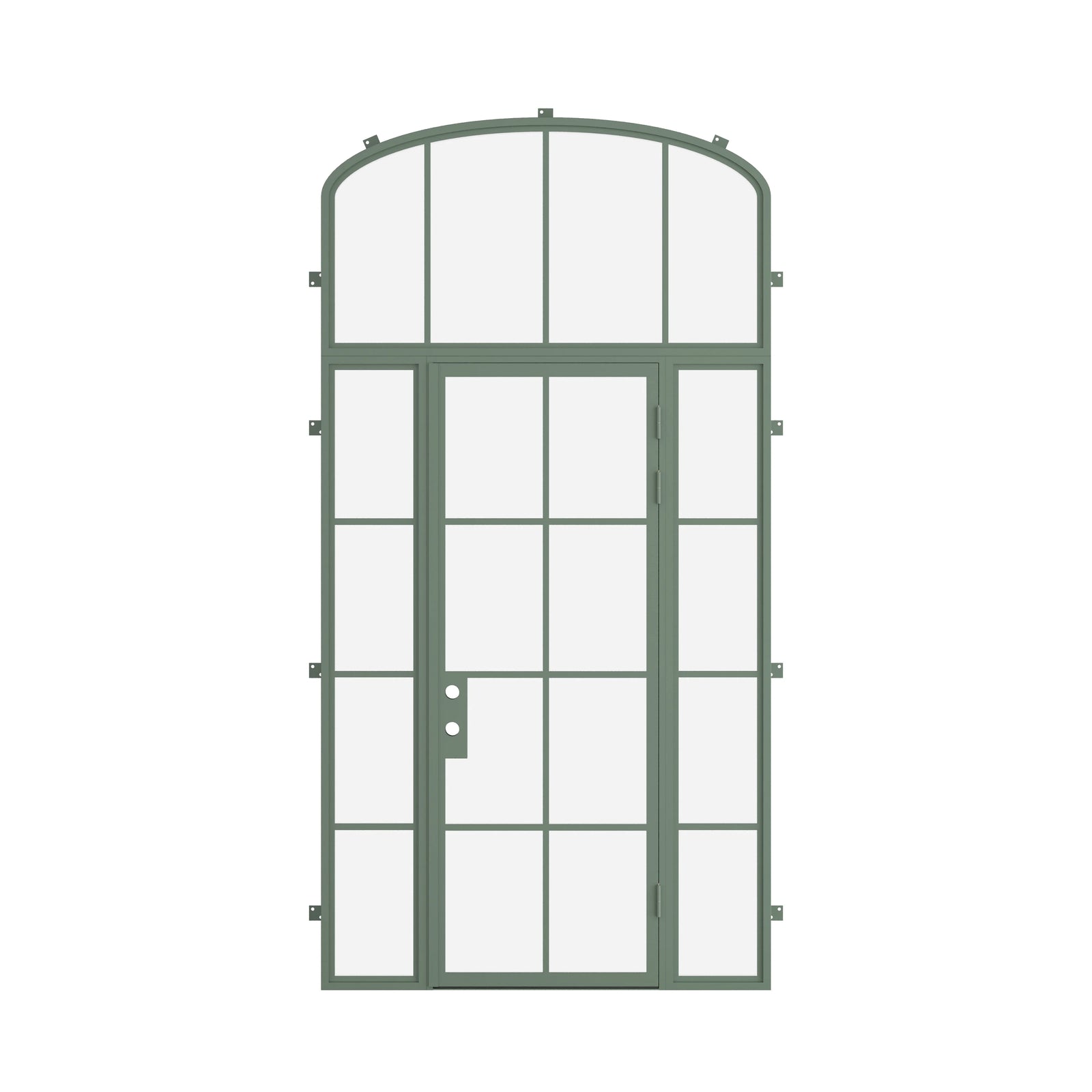 Pinkys Air 5 steel door, single, flat, with side windows, with a flat top window, closed