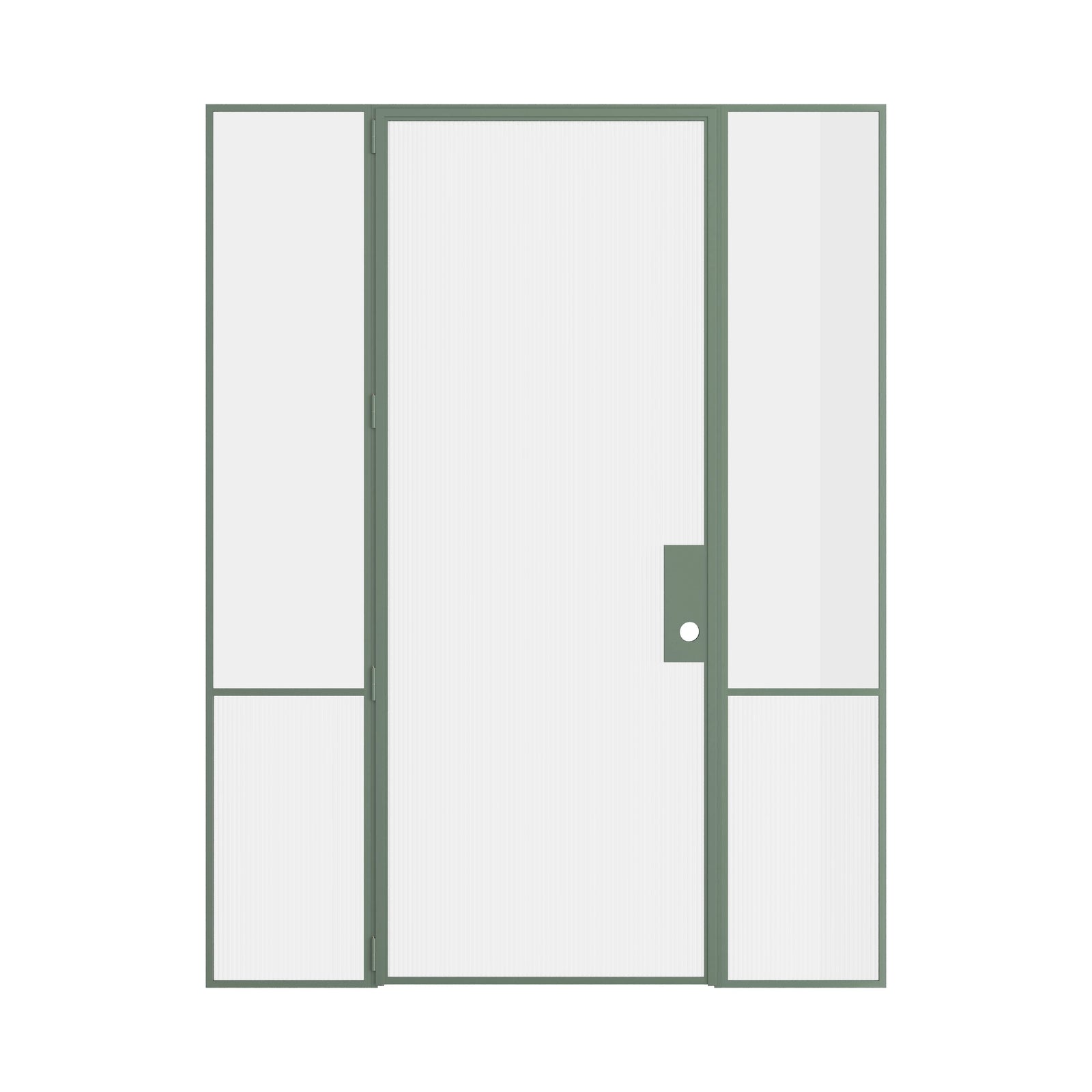 Pinkys Air Grand interior steel door, single, flat, with side windows, closed