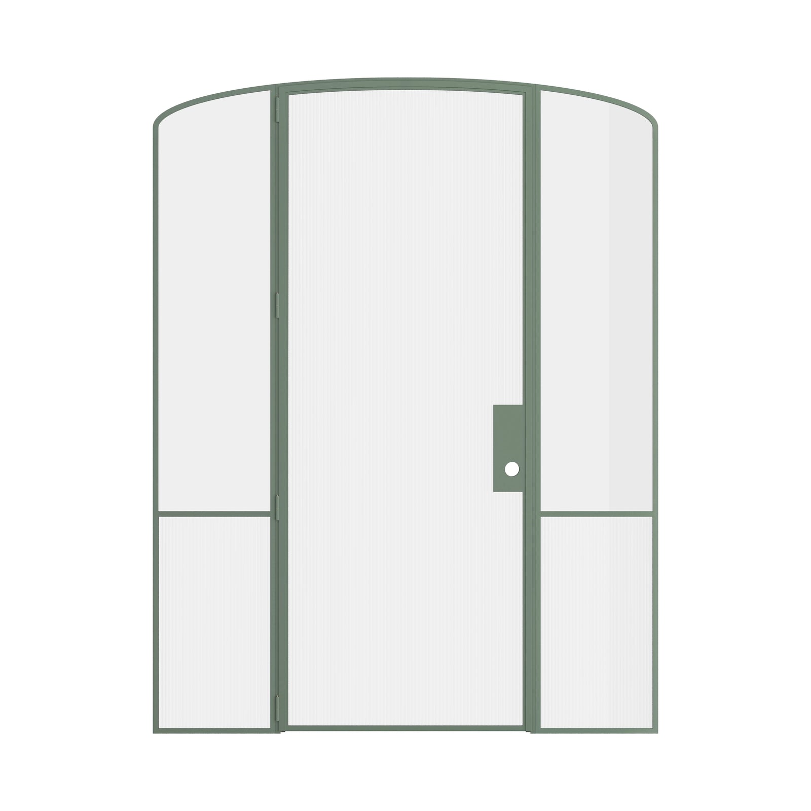 Pinkys Air Grand interior steel door, single, arch, with side windows, closed