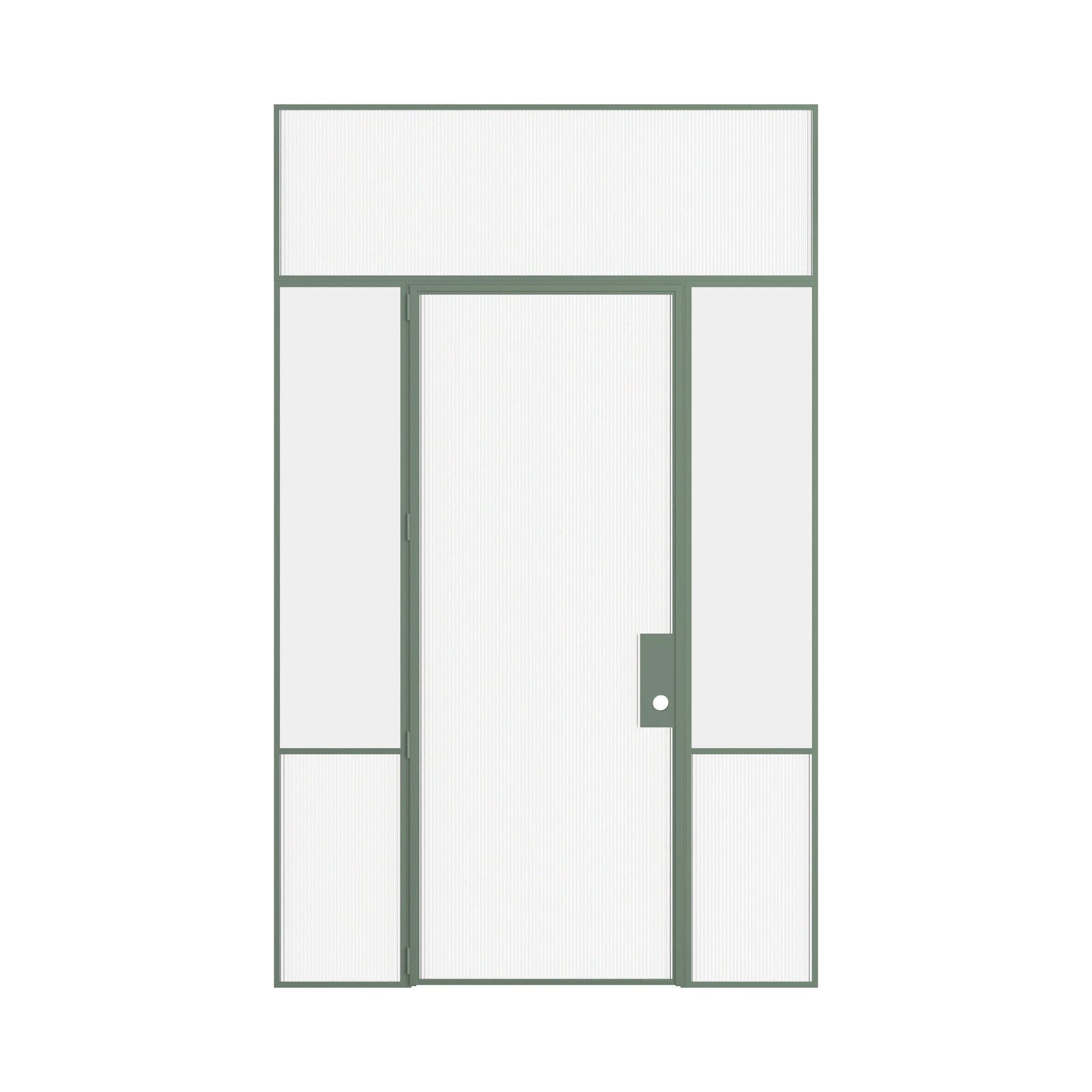 Pinkys Air Grand interior steel door, single, flat, with side windows, with a flat top window, closed