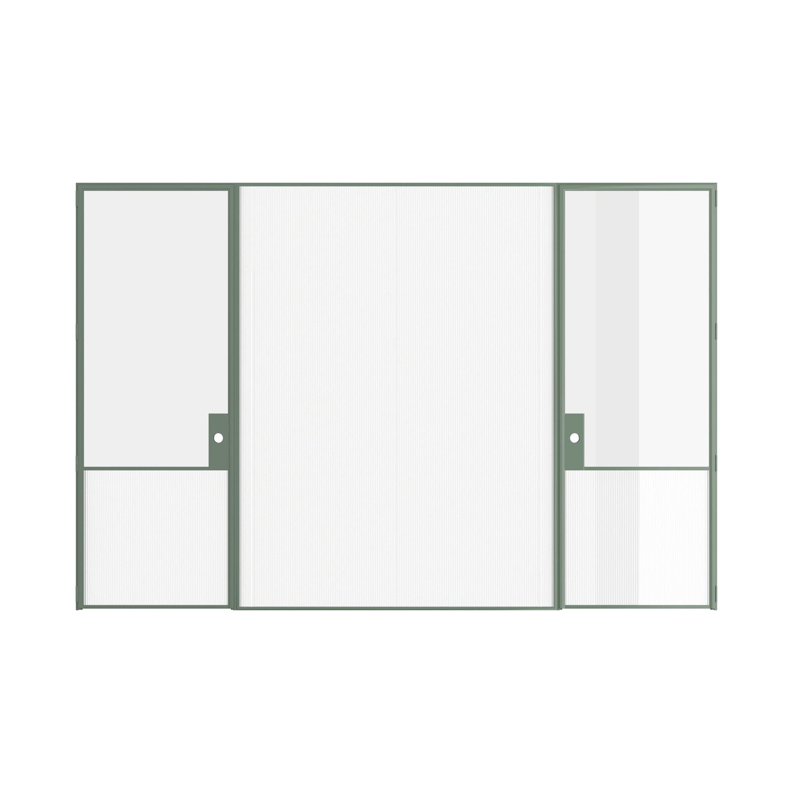 Pinkys Air Grand interior steel door, dual single, flat, with a fixed middle panel, closed