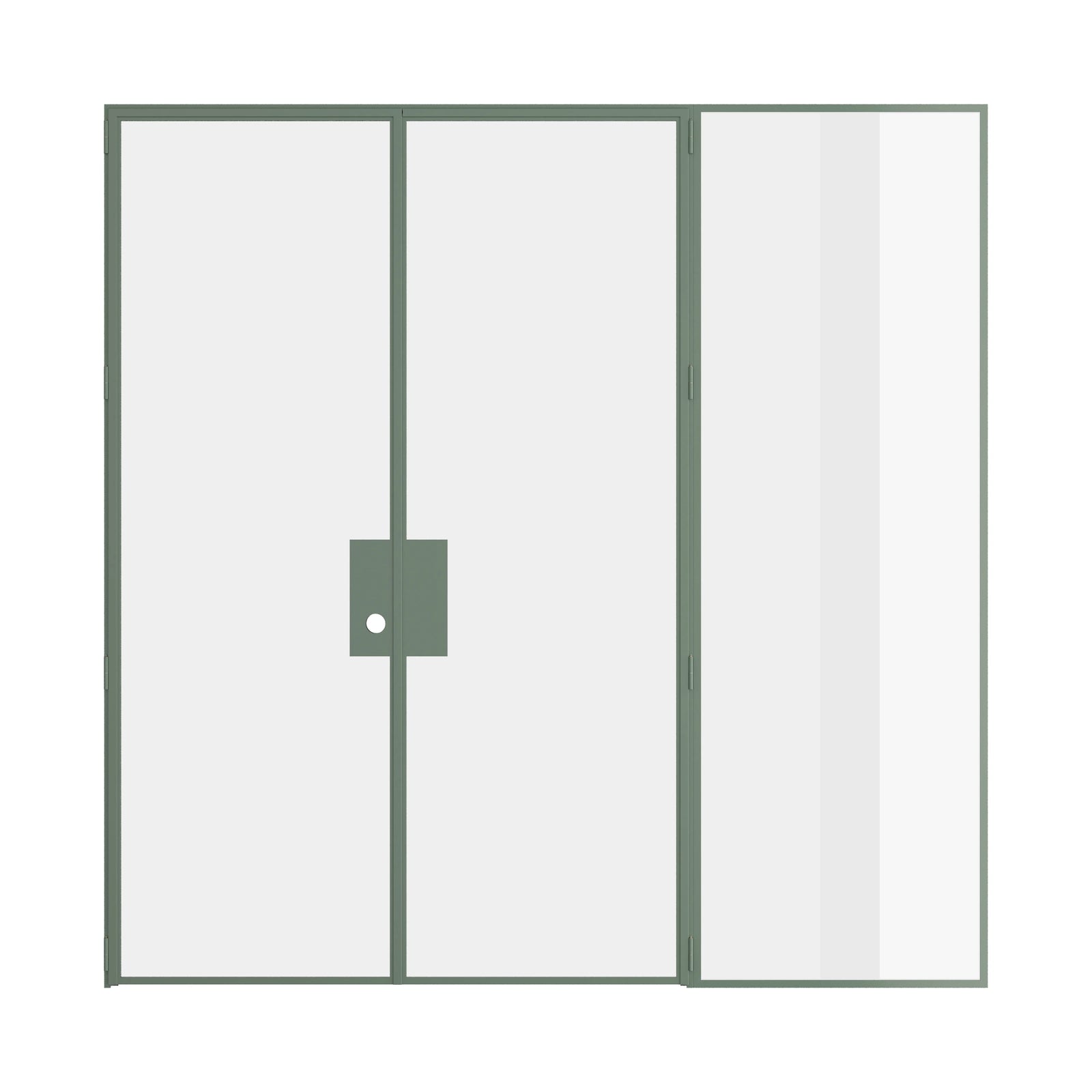 Pinkys Air Lite interior steel door, double, flat, with a right side window, closed
