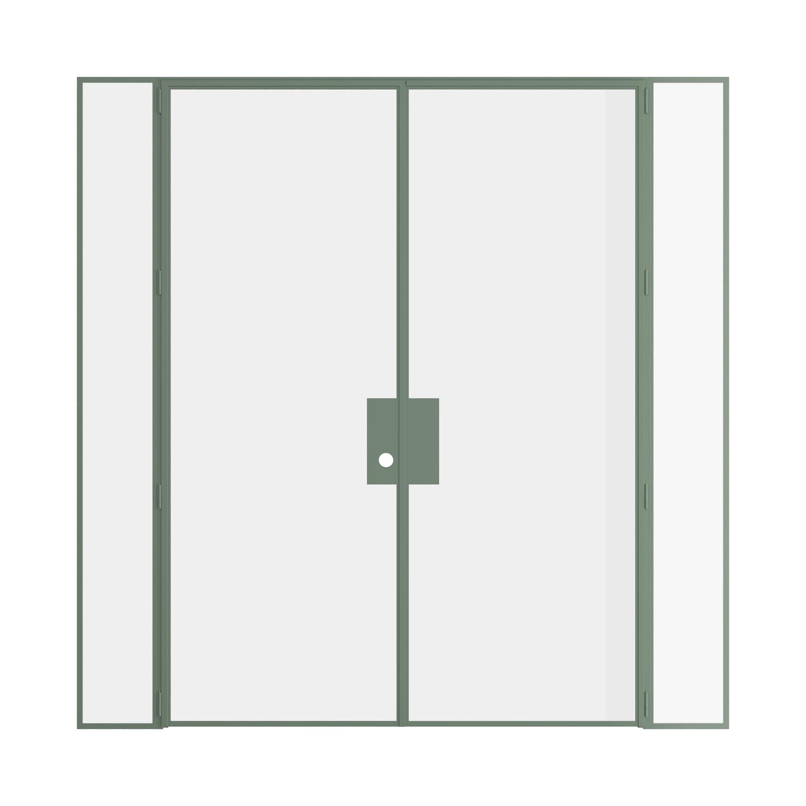 Pinkys Air Lite interior steel door, double, flat, with side windows, closed