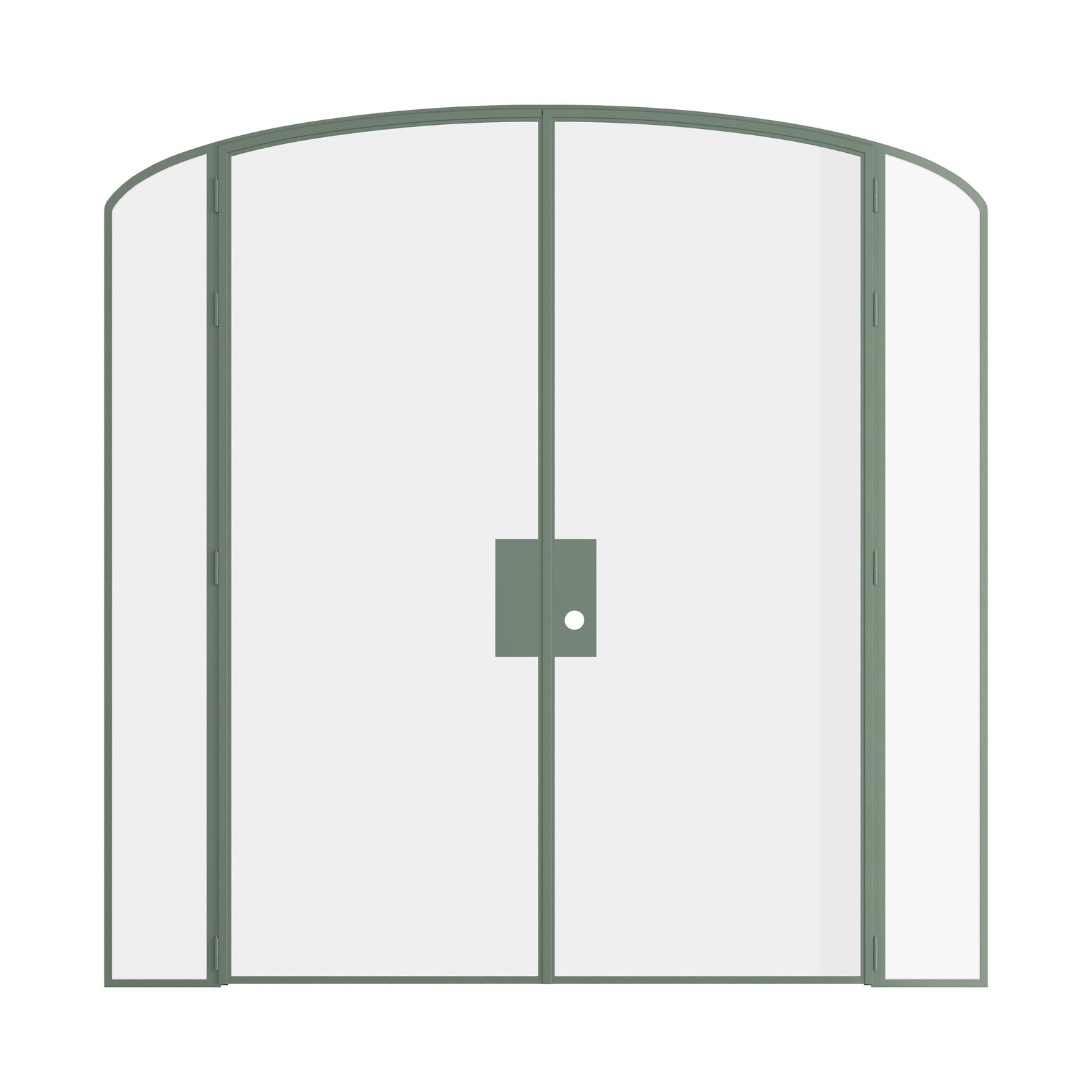 Pinkys Air Lite interior steel door, double, mini arch, with side windows, closed