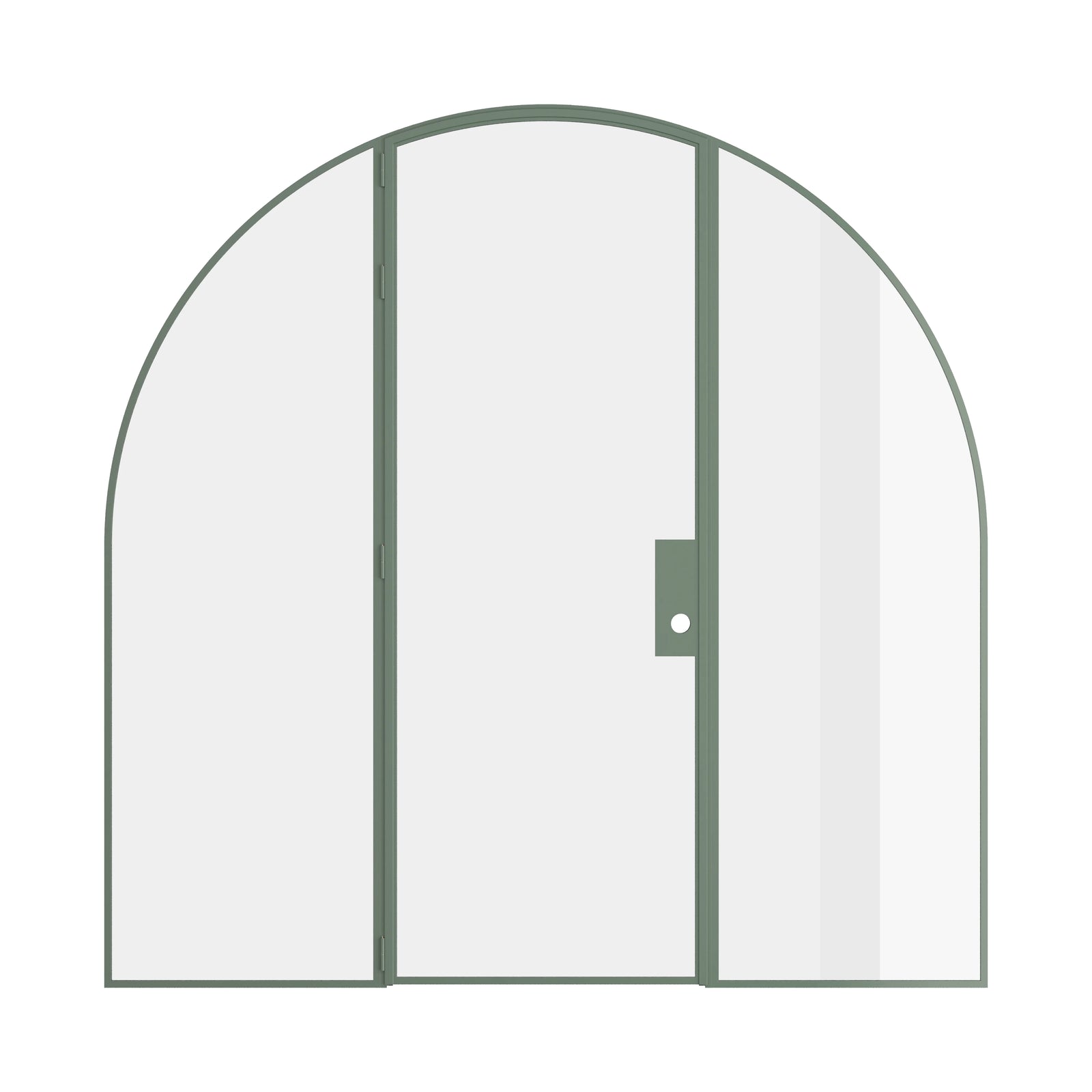 Pinkys Air Lite interior steel door, single, full arch, with side windows, closed