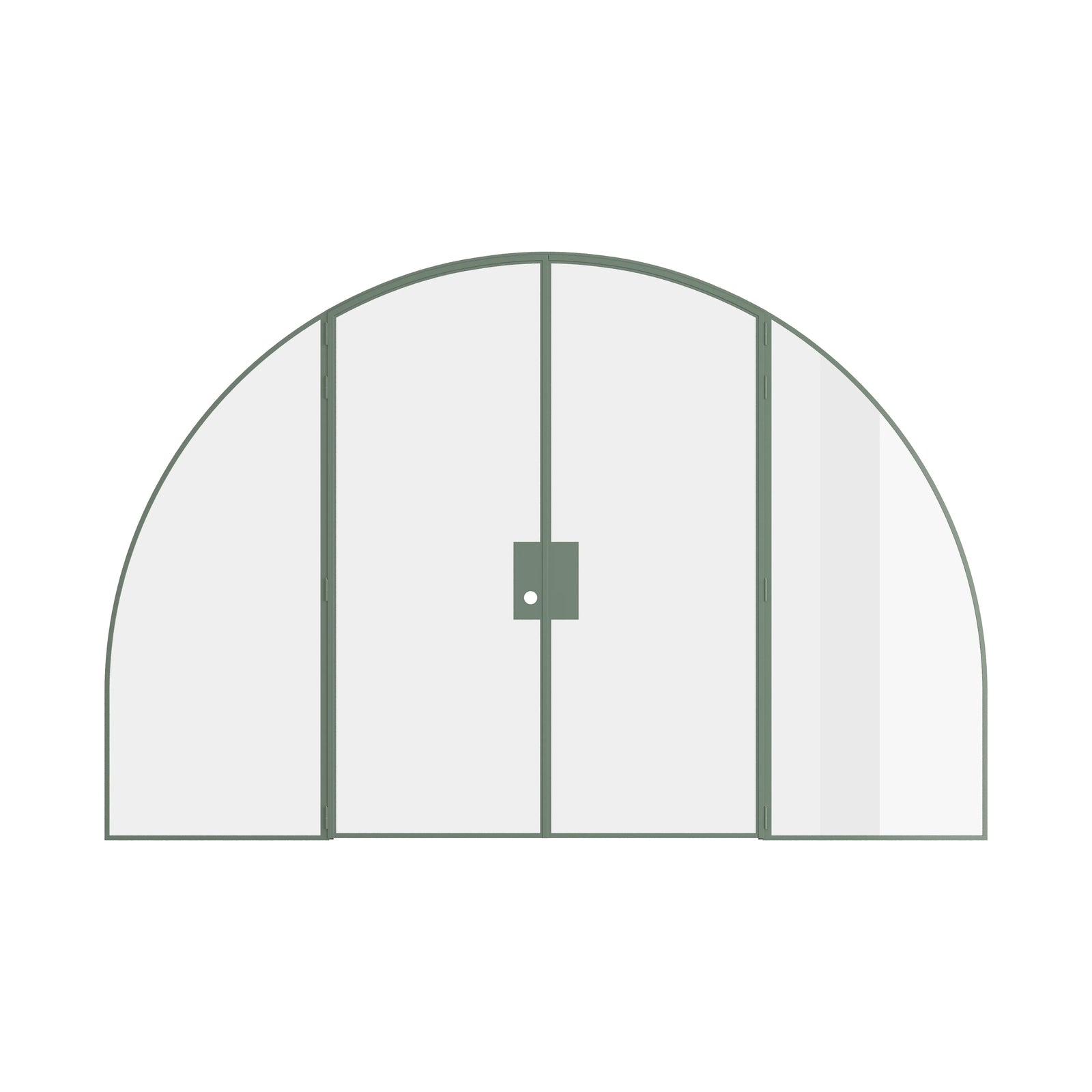 Pinkys Air Lite interior steel door, double, full arch, with side windows, closed