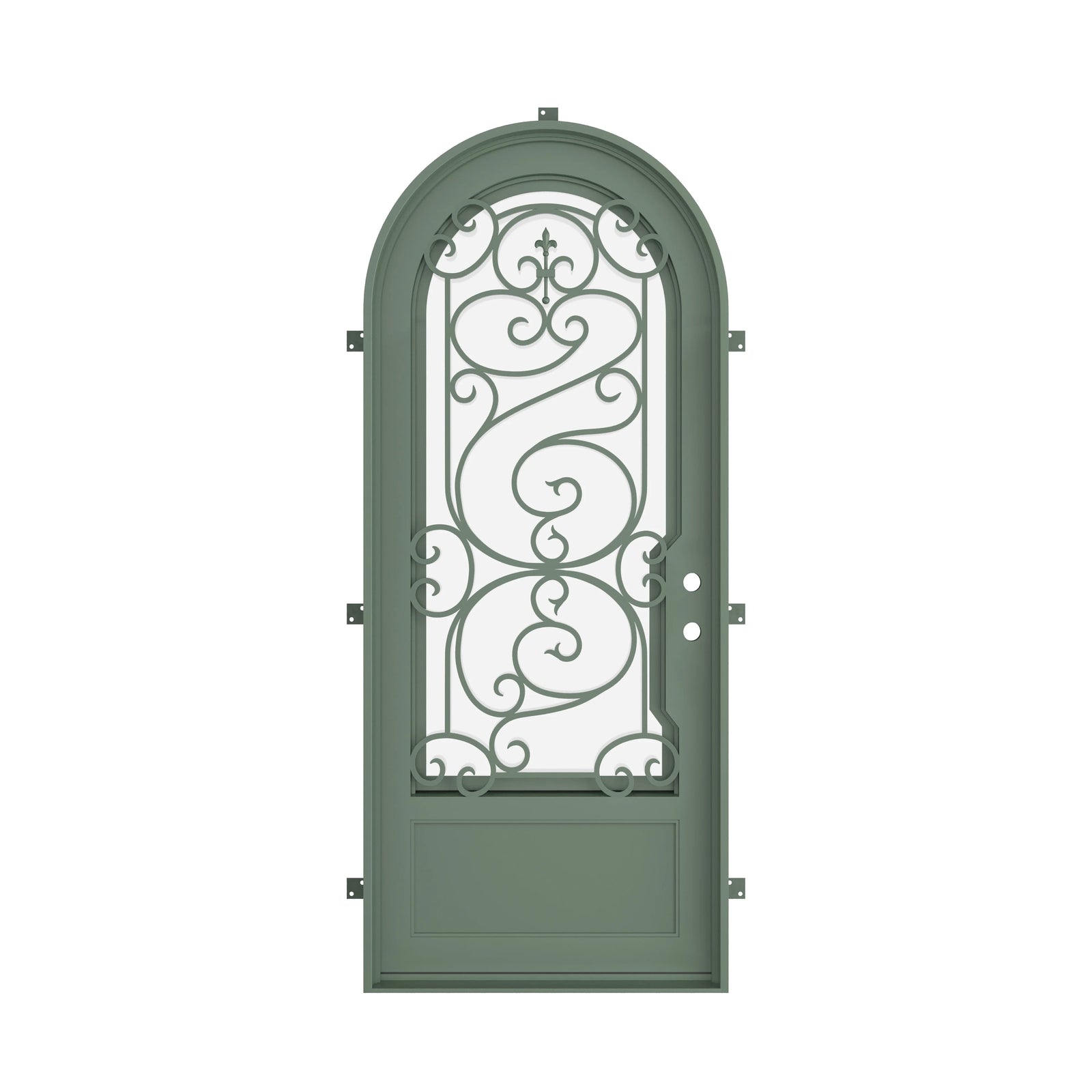 Pinkys Beverly steel door, single, arch, closed