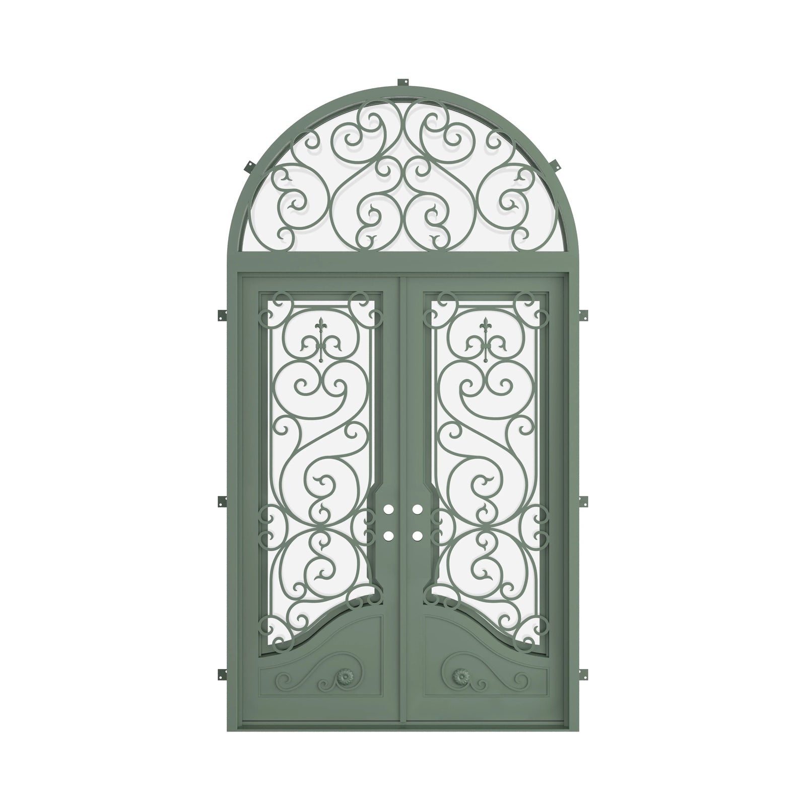 Pinkys Beverly steel door, double, arch, closed