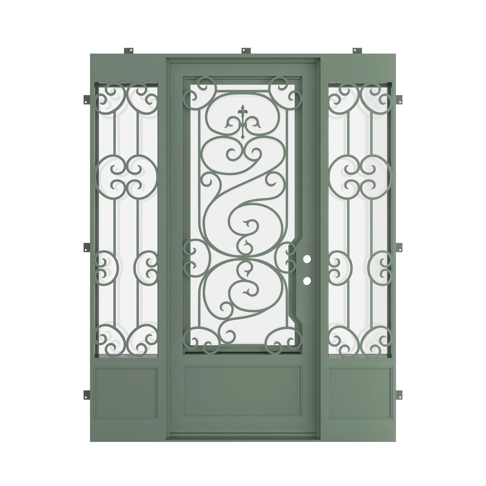 Pinkys Beverly steel door, single, flat, with side windows, closed