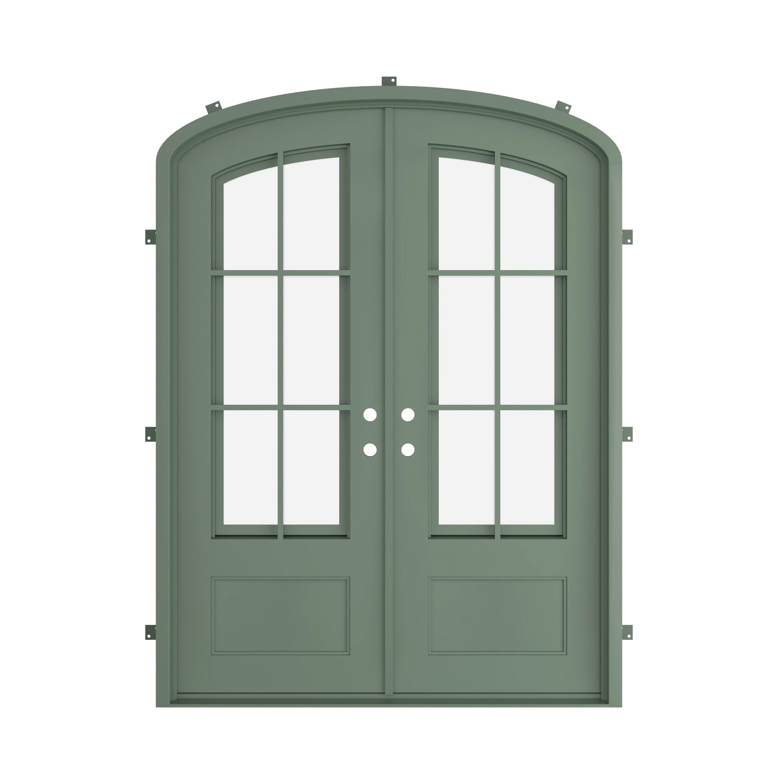 Pinkys Bristol steel door, double, arch, closed