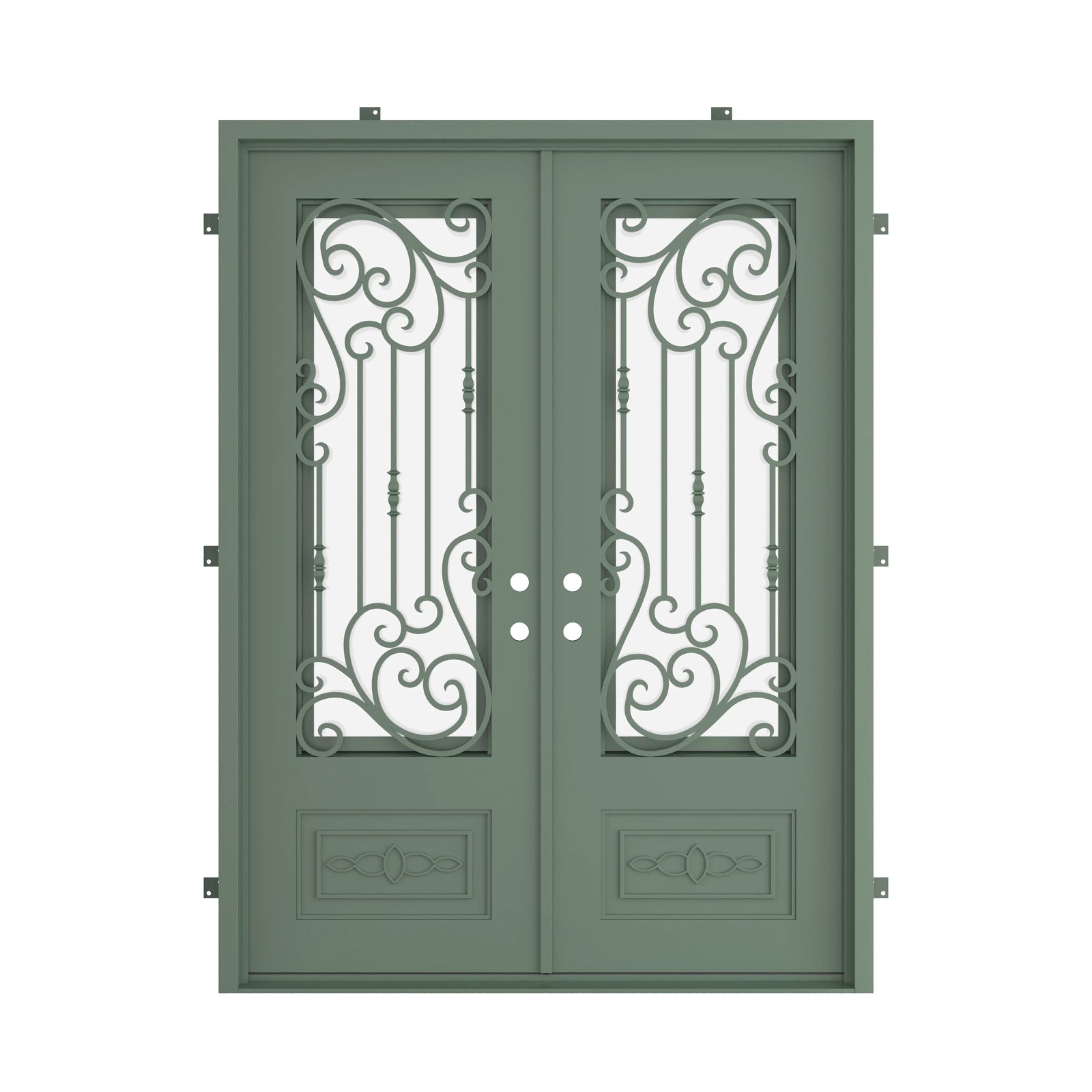 Pinkys Golden Gate steel door, double, flat, closed