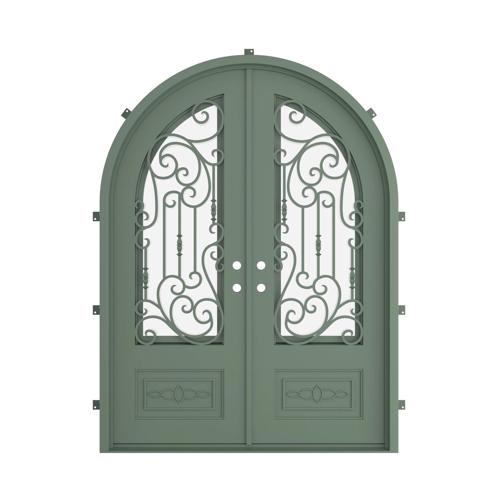 Pinkys Golden Gate steel door, double, full arch, closed