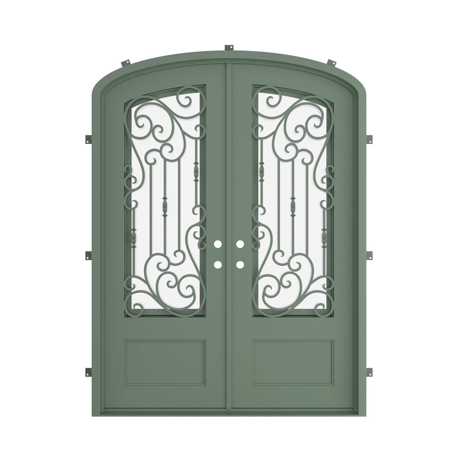 Pinkys Golden Gate steel door, double, arch, closed
