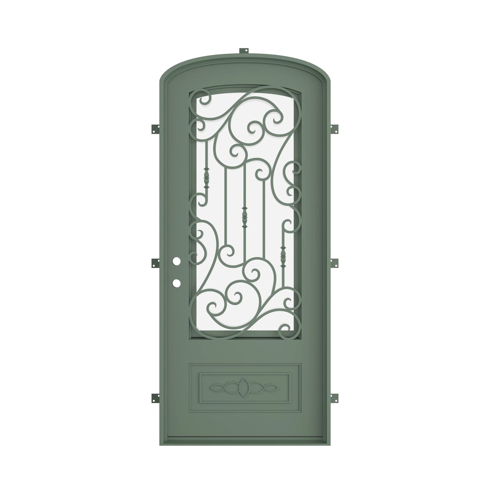 Pinkys Golden Gate steel door, single, mini arch, closed