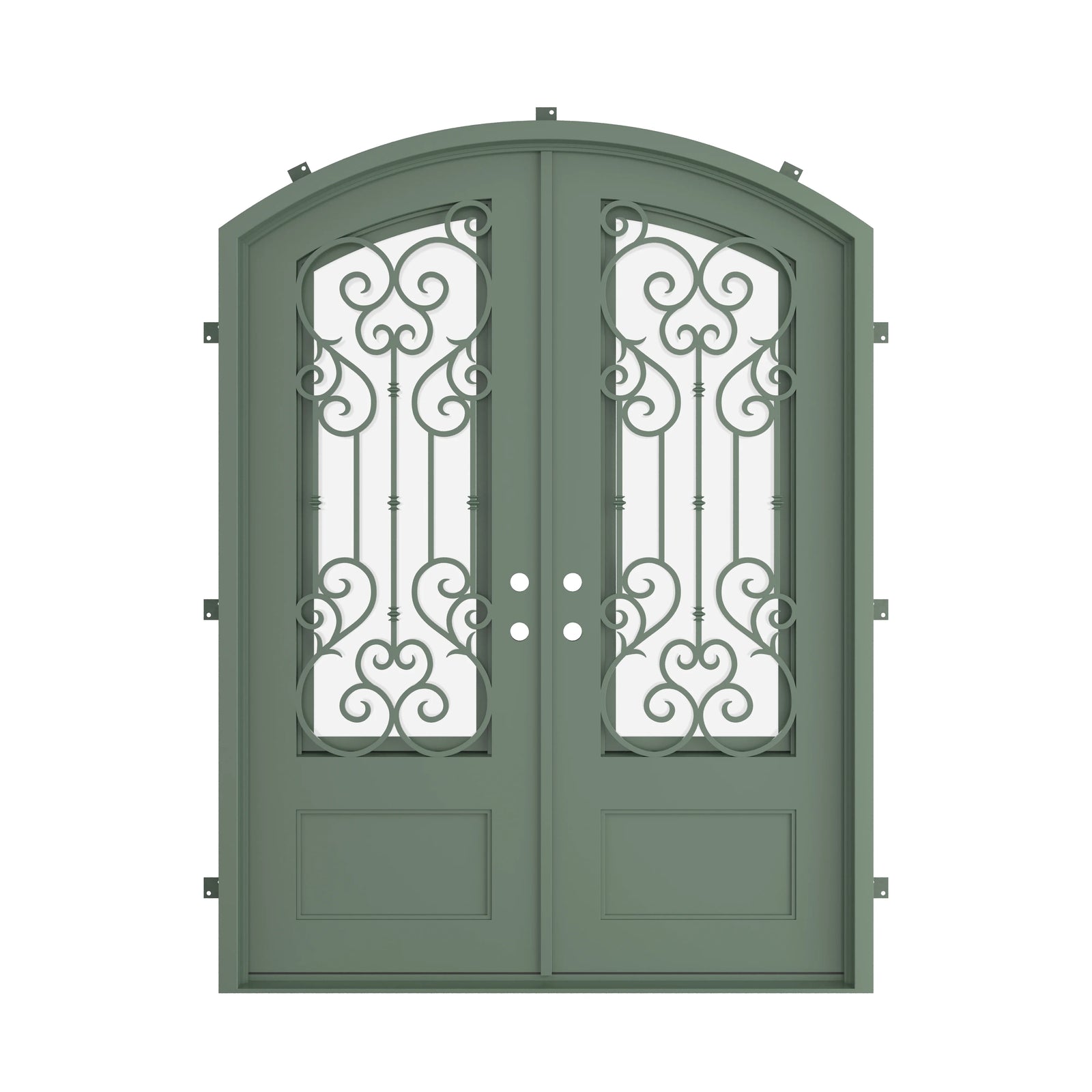 Pinkys New York steel door, double, arch, closed