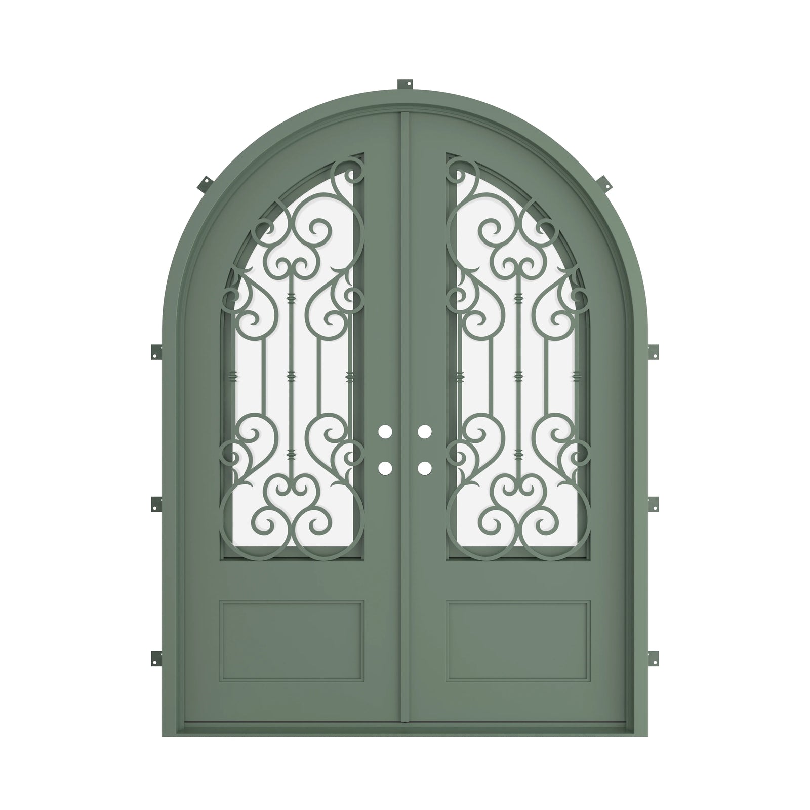 Pinkys New York steel door, double, full arch, closed