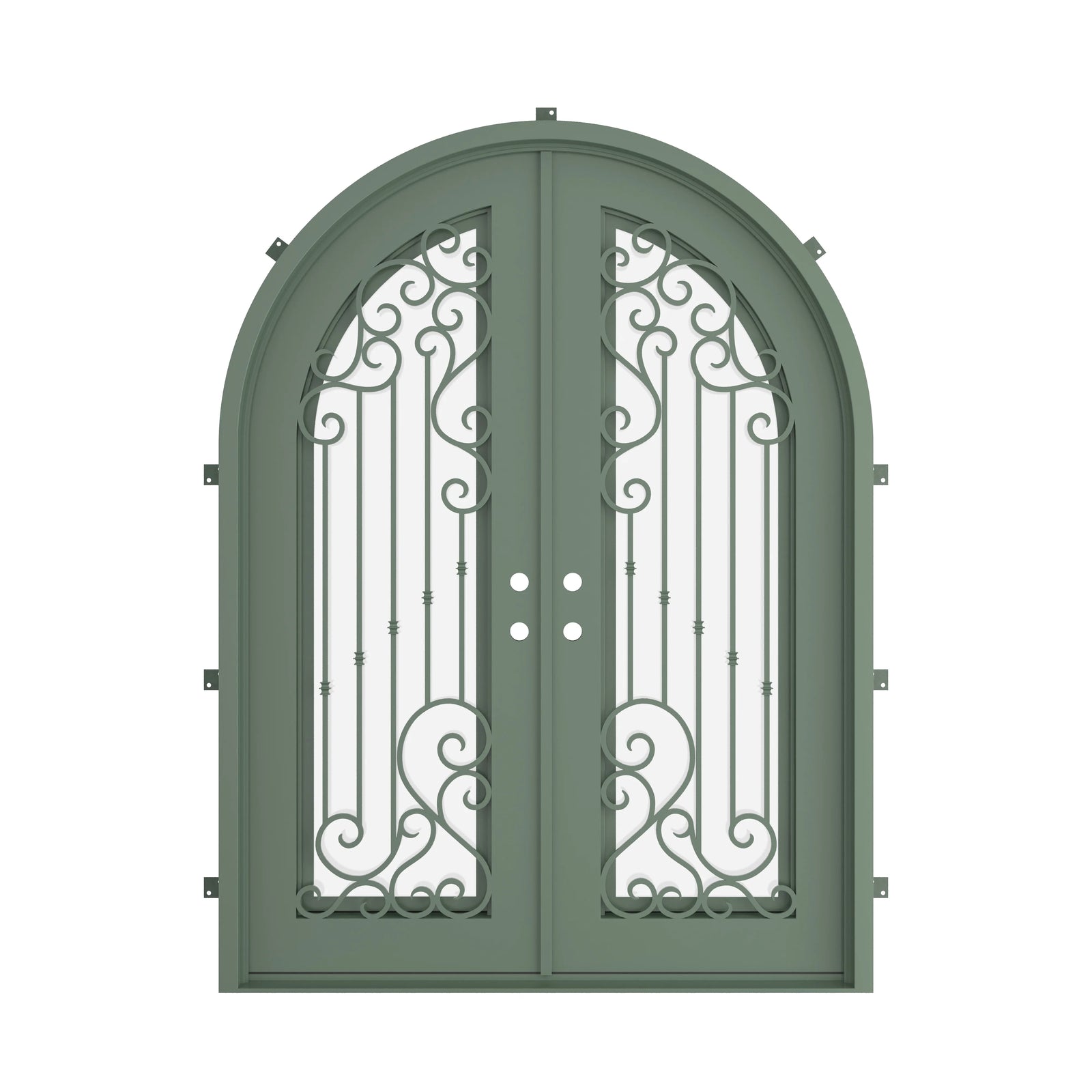 Pinkys Paris steel door, double, arch, closed