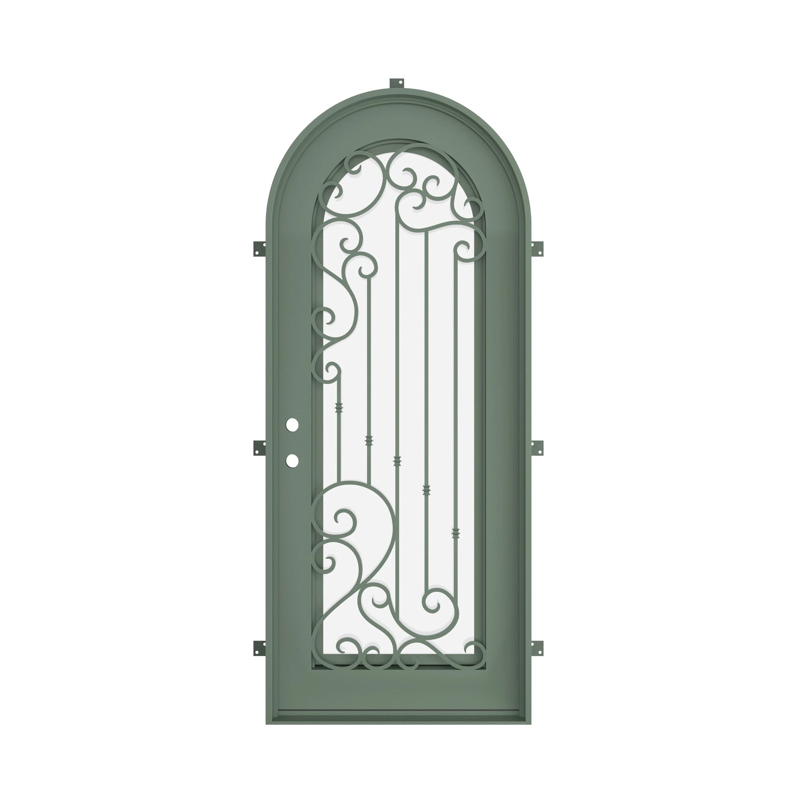 Pinkys Paris steel door, single, full arch, closed