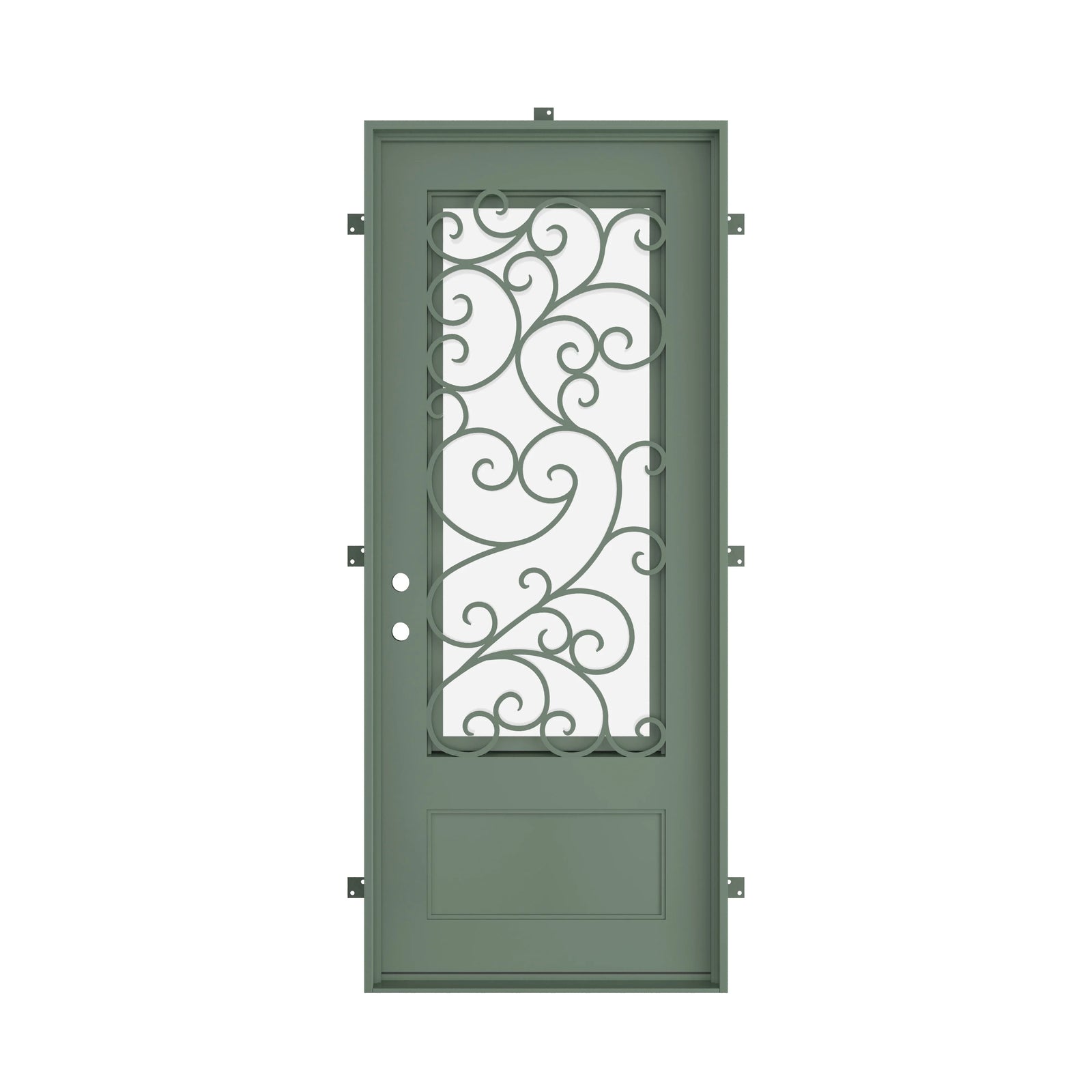 Pinkys Story steel door, single, flat, closed