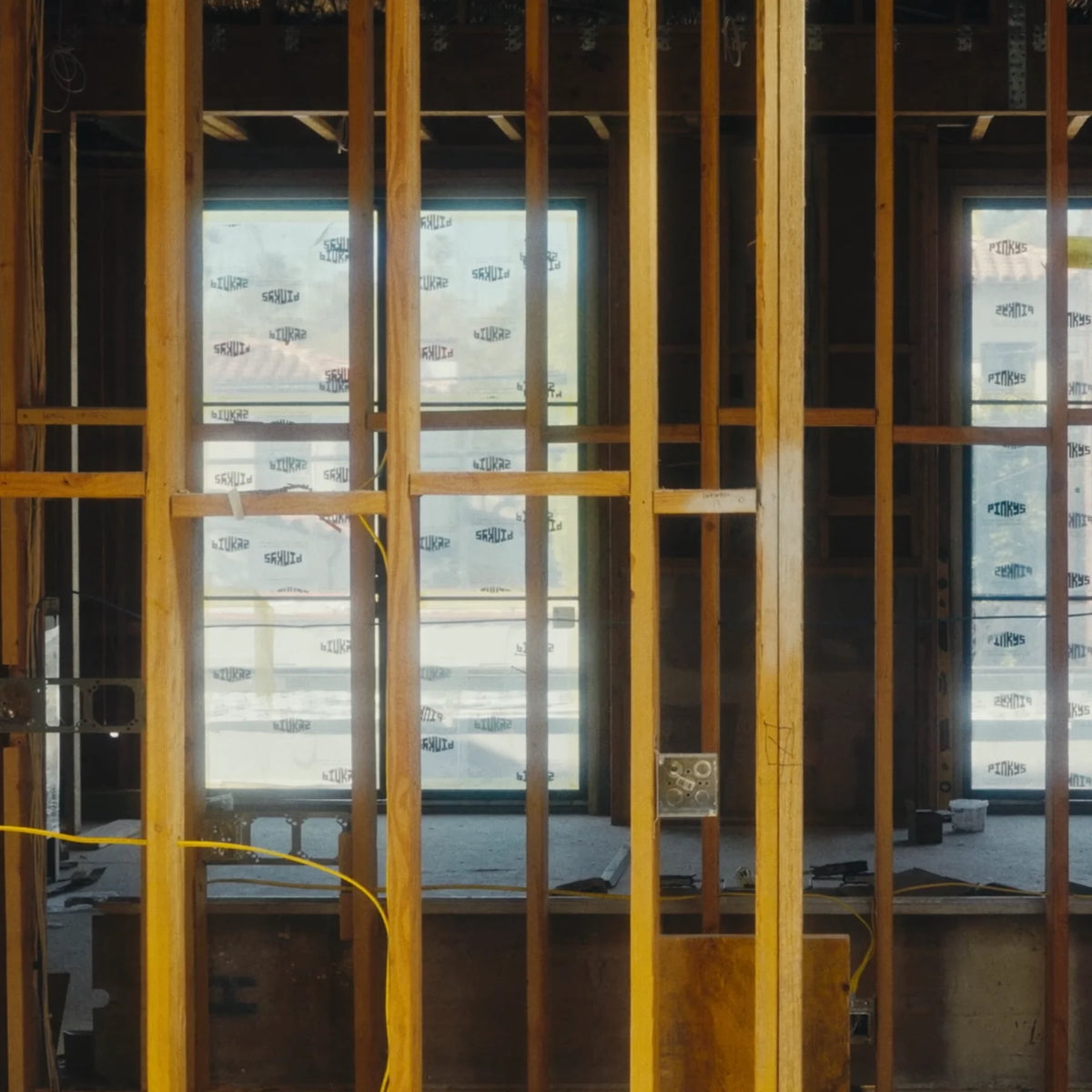 double steel exterior doors mid-installation at new construction