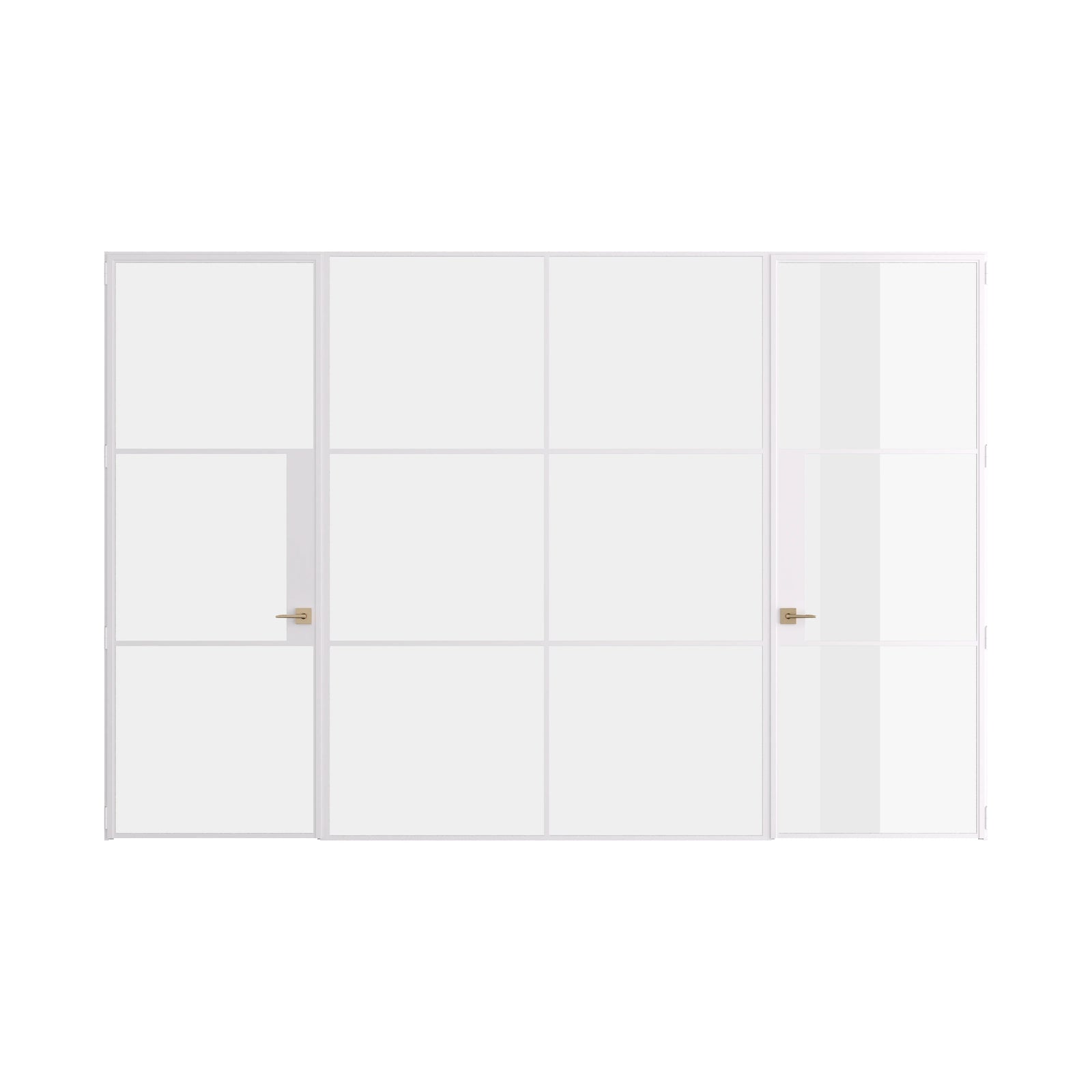 Pinkys Air 4 interior steel door, dual single, with a fixed middle panel, closed