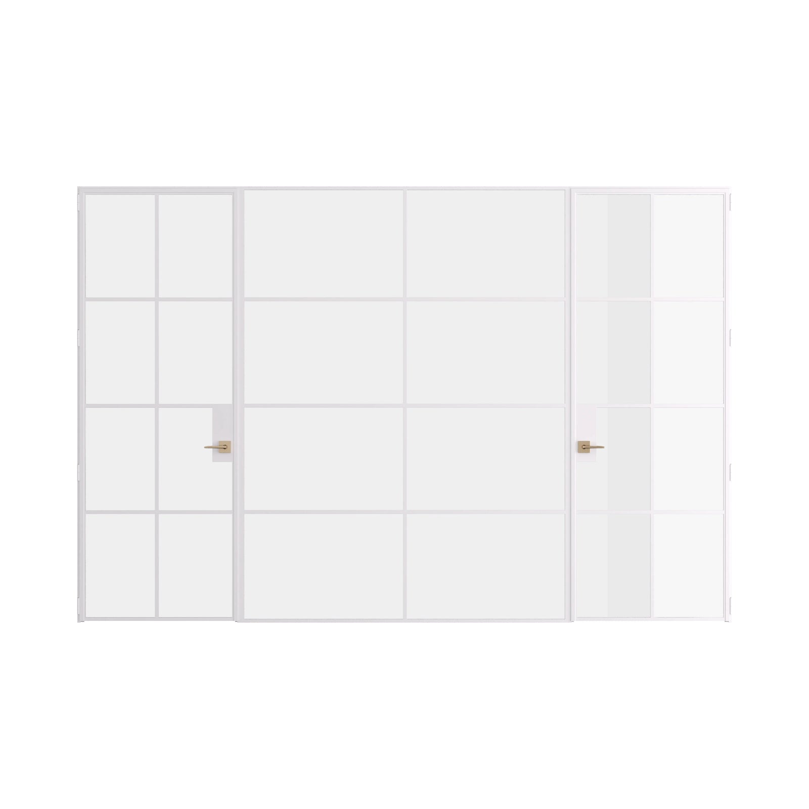 Pinkys Air 5 interior steel door, dual single, with a fixed middle panel, closed