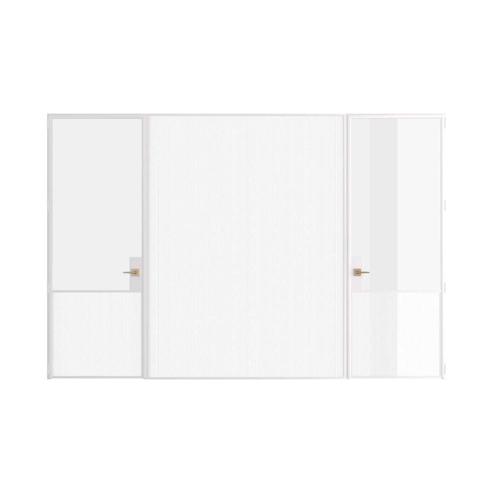 Pinkys Air Grand interior steel door, dual single, flat, with a fixed middle panel, closed