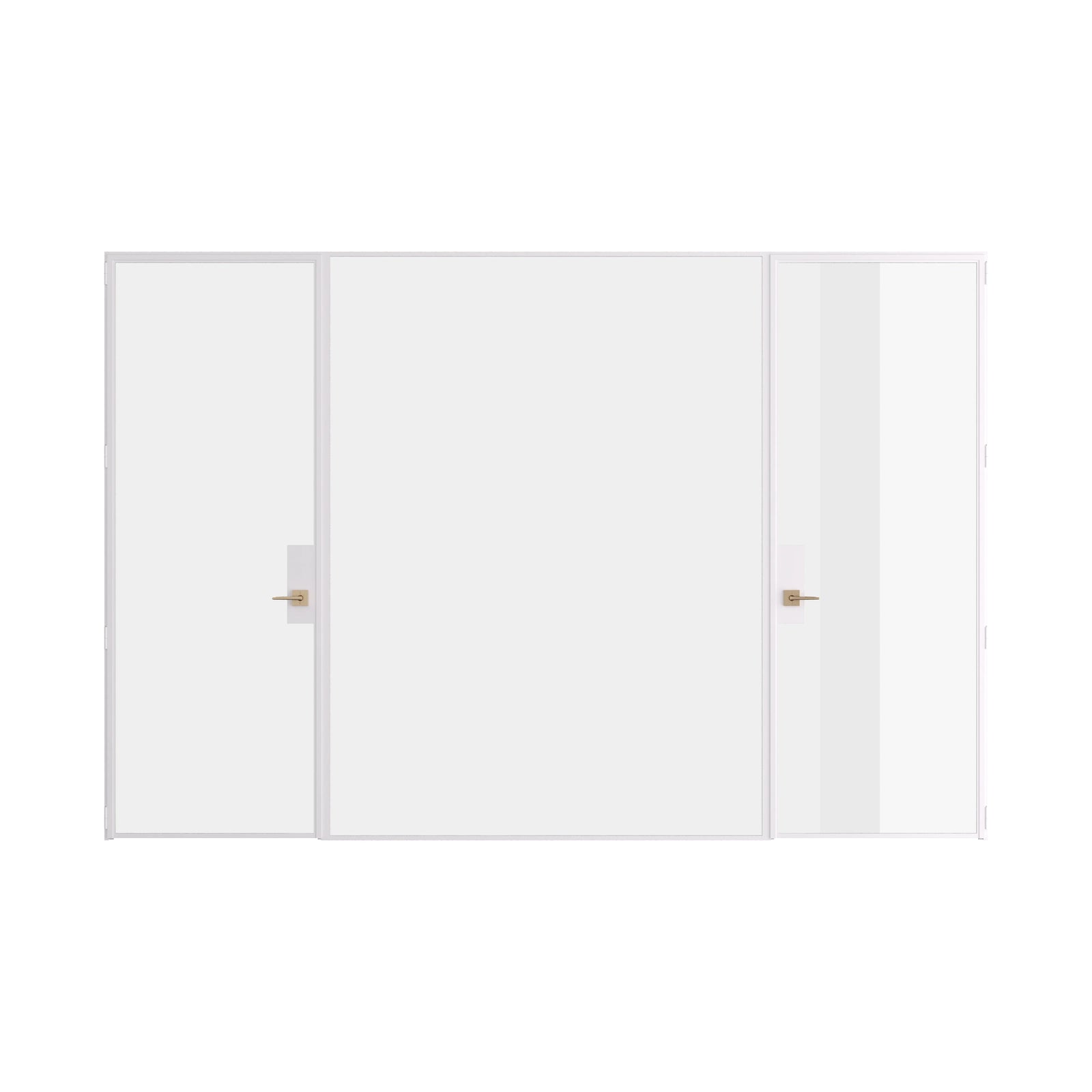 Pinkys Air Lite interior steel door, dual single, flat, with a fixed middle panel, closed