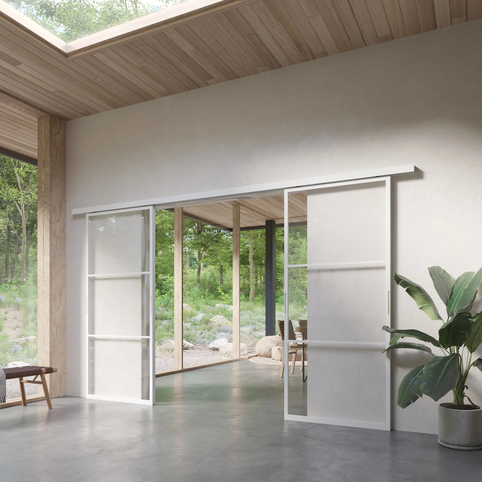Pinkys Air 4 interior steel door, double, sliding, top-track