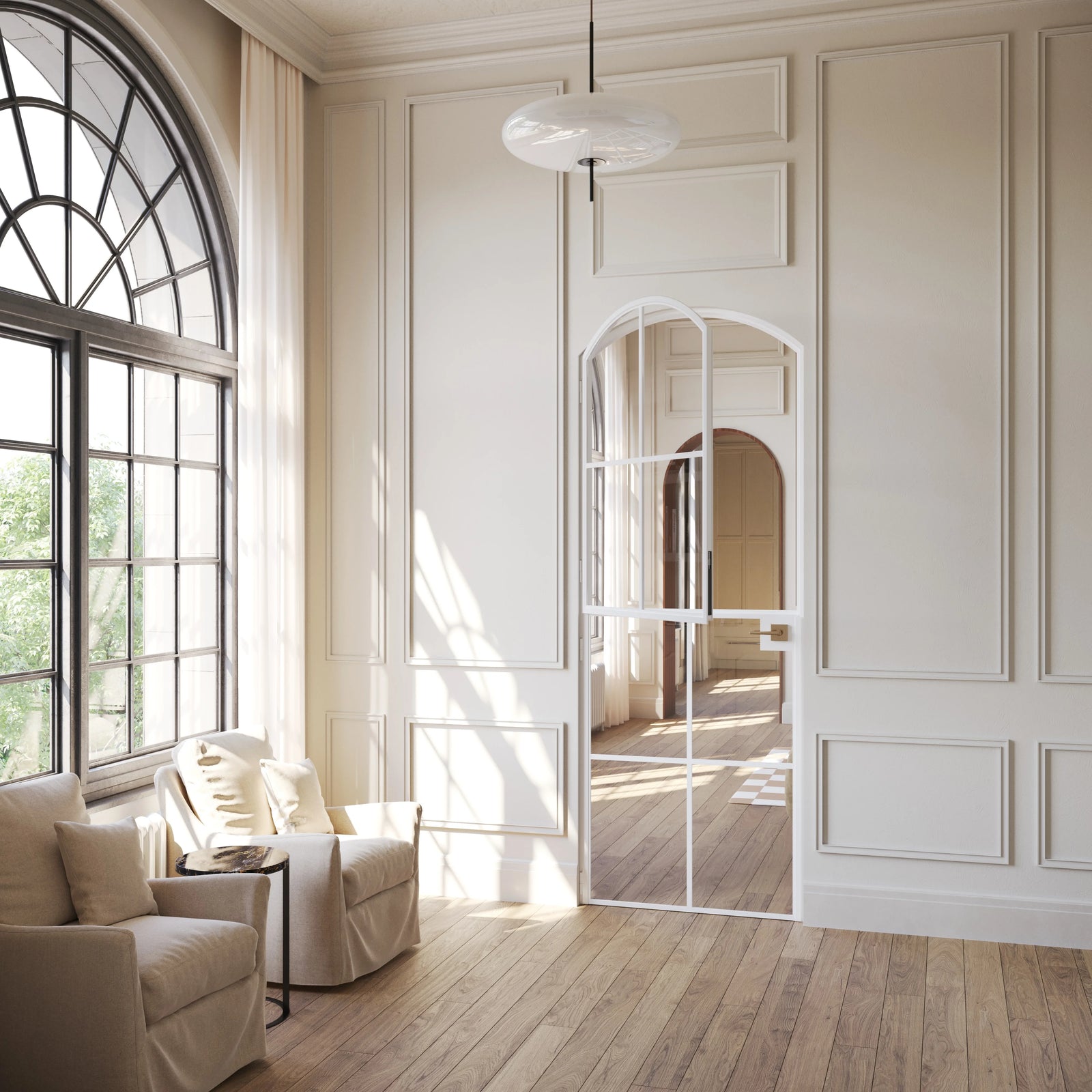 Pinkys Air 5 interior steel door, single, arch, Dutch