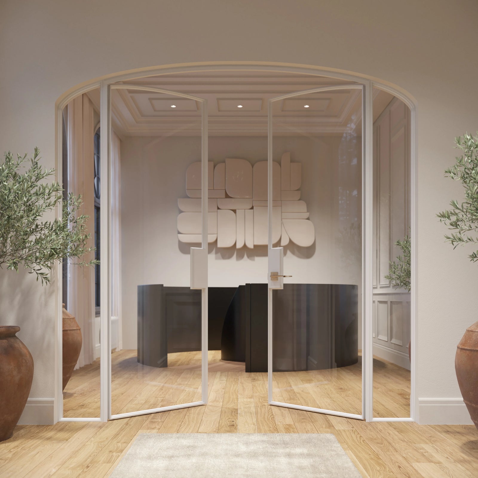 Pinkys Air Lite interior steel door, double, arch