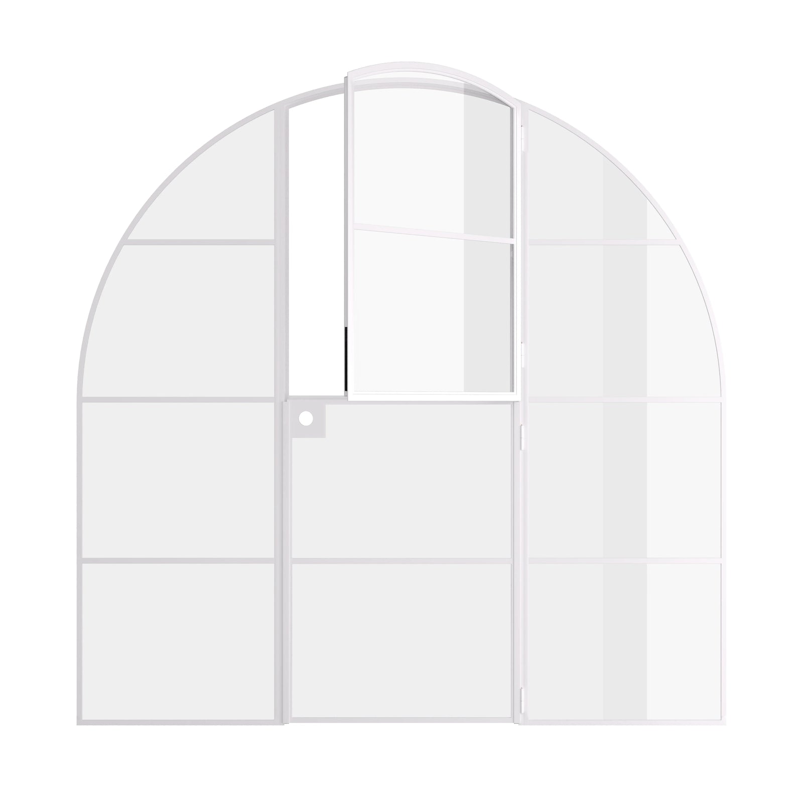 Pinkys Air 4 interior steel door, single, full arch, Dutch, with side windows, open