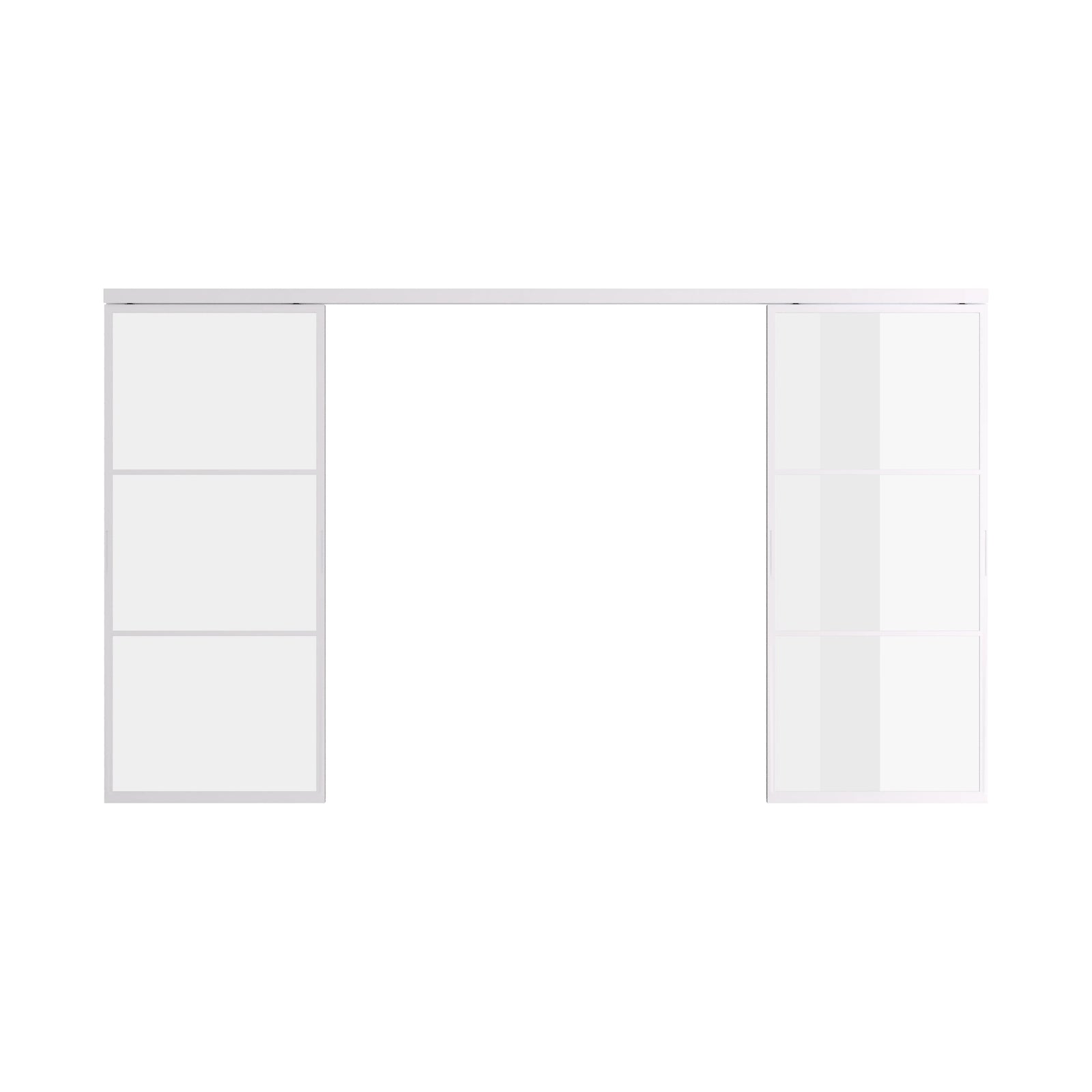 Pinkys Air 4 interior steel door, double, sliding, top-track, open