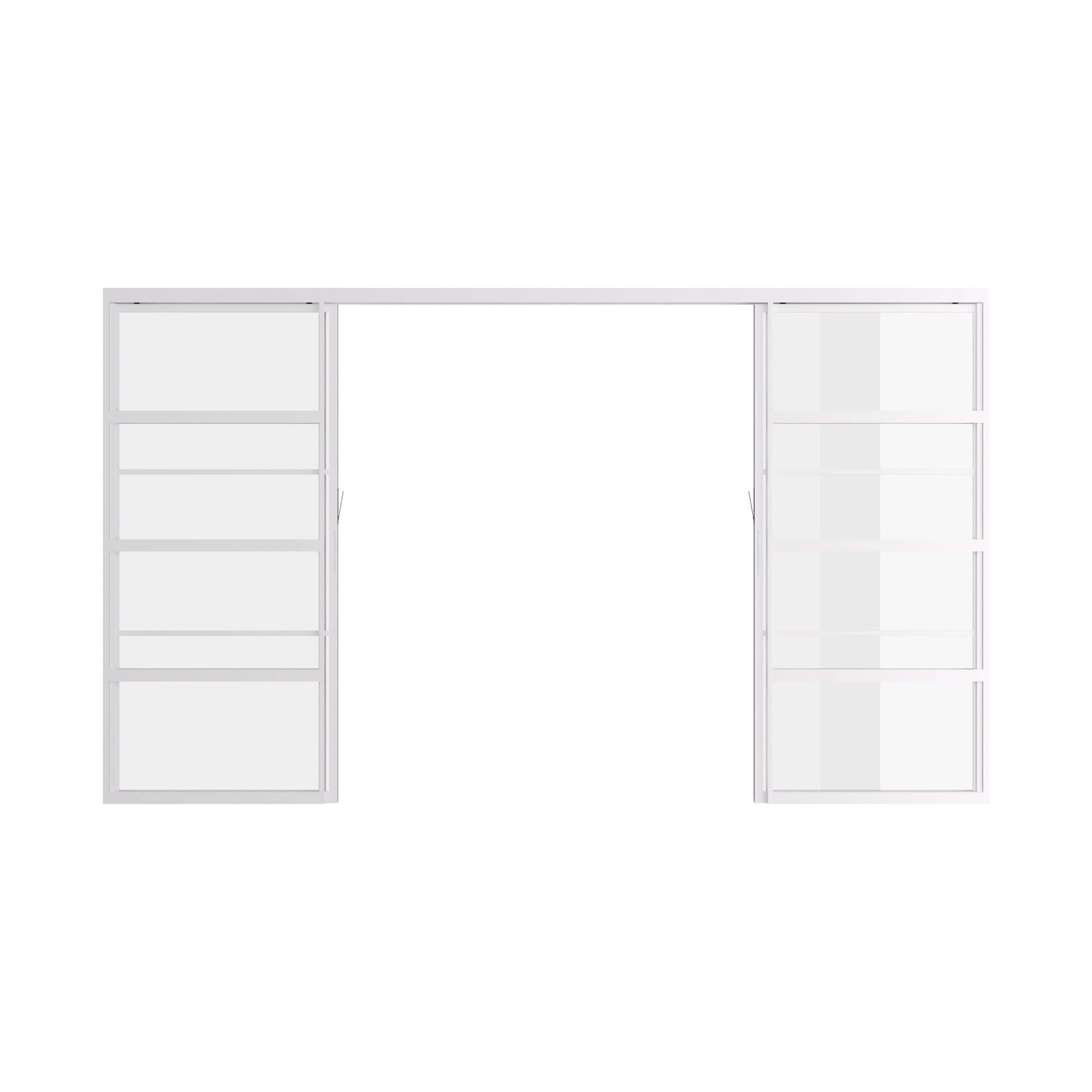 Pinkys Air 4 interior steel door, double, flat, sliding, pocket, top-track, open