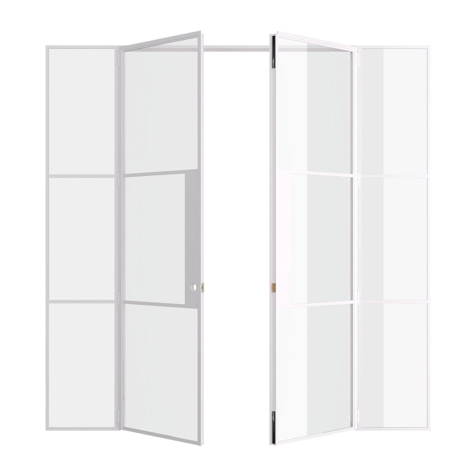 Pinkys Air 4 interior steel door, double, flat, with side windows, open