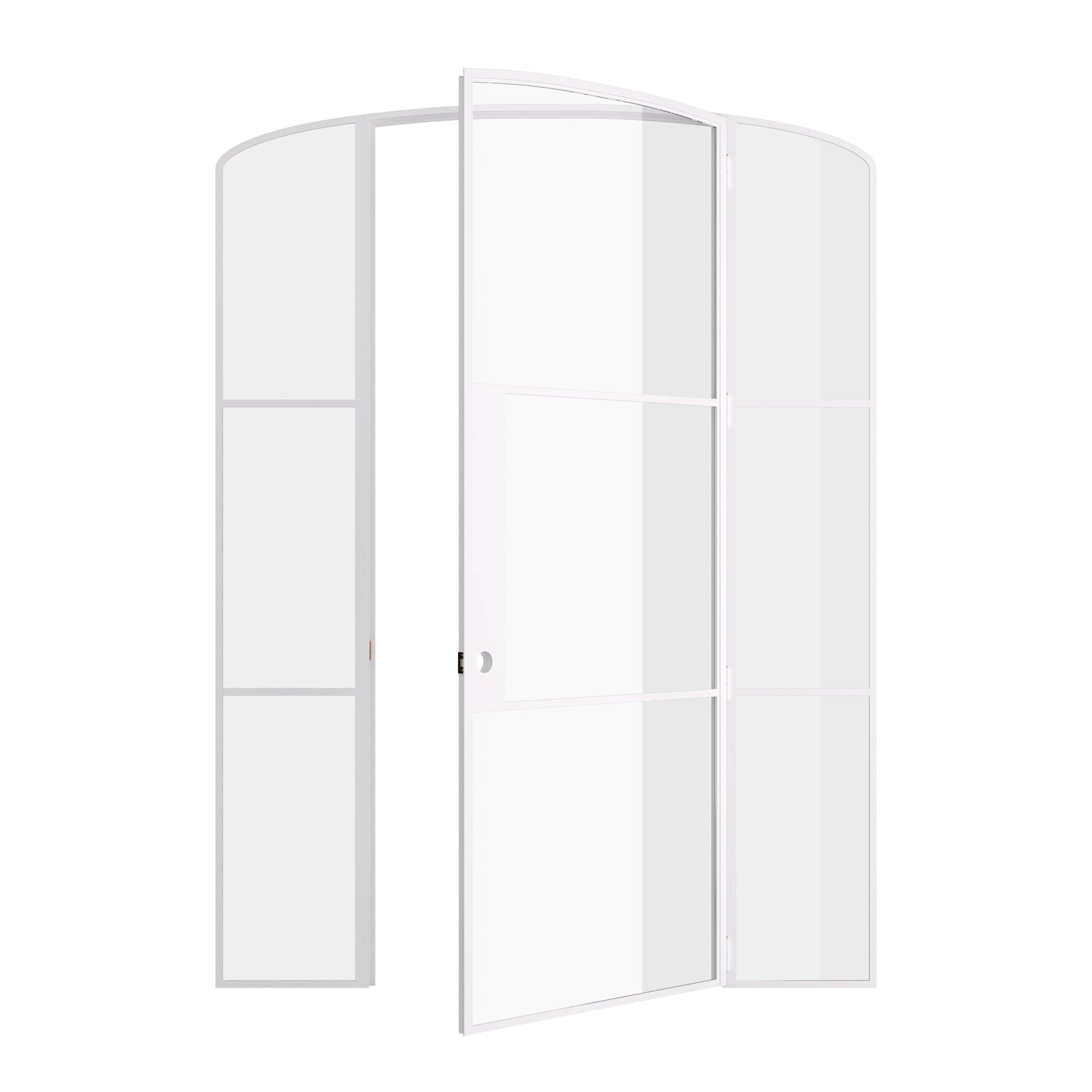Pinkys Air 4 interior steel door, single, mini arch, with side windows, open