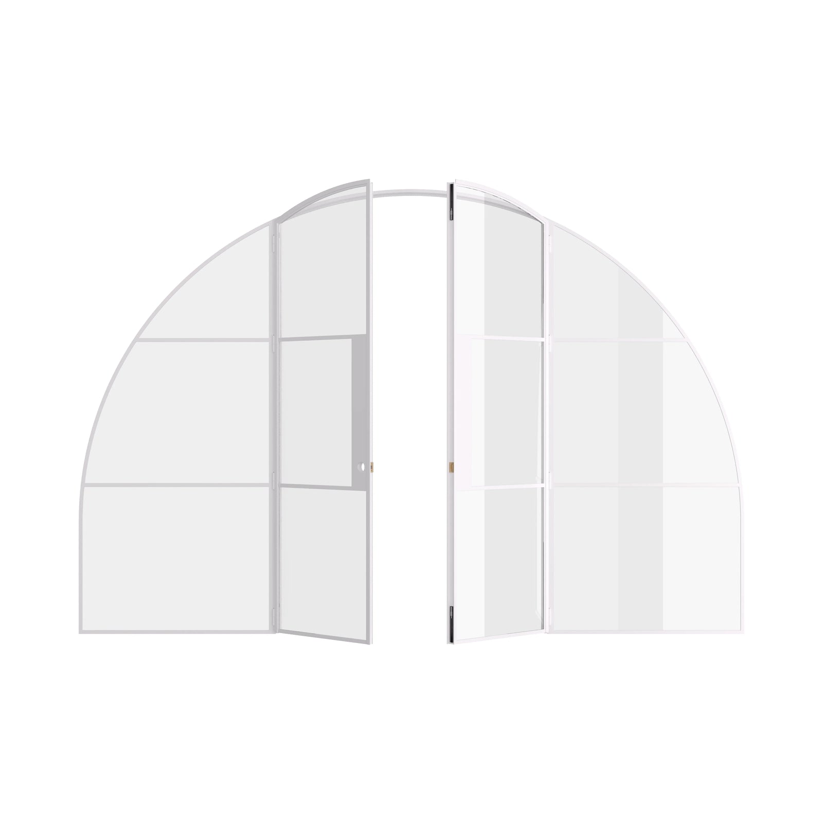 Pinkys Air 4 interior steel door, double, full arch, with side windows, open