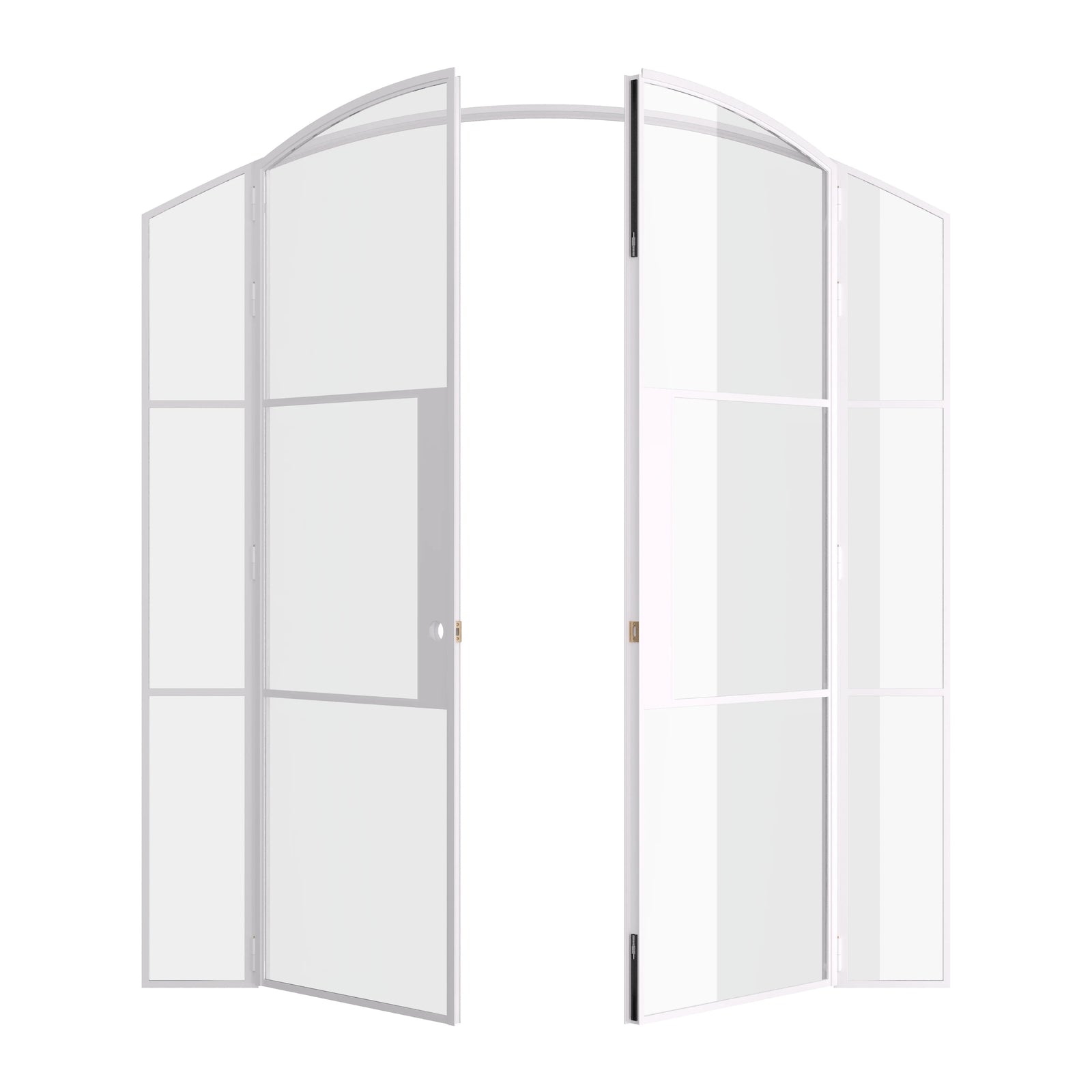 Pinkys Air 4 interior steel door, double, arch, with side windows, open