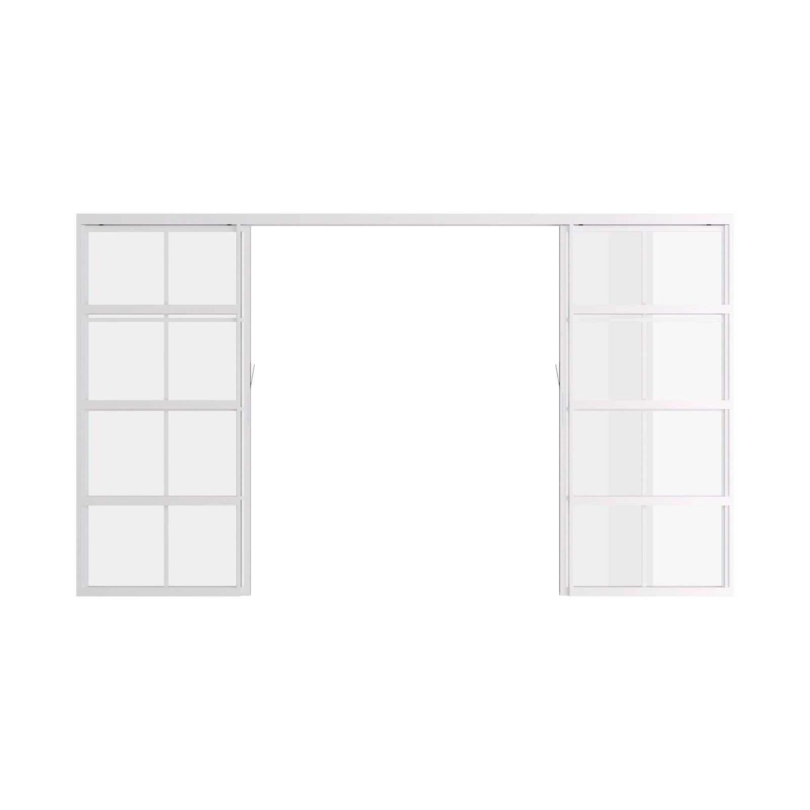 Pinkys Air 5 interior steel door, double, flat, sliding, pocket, top-track, open