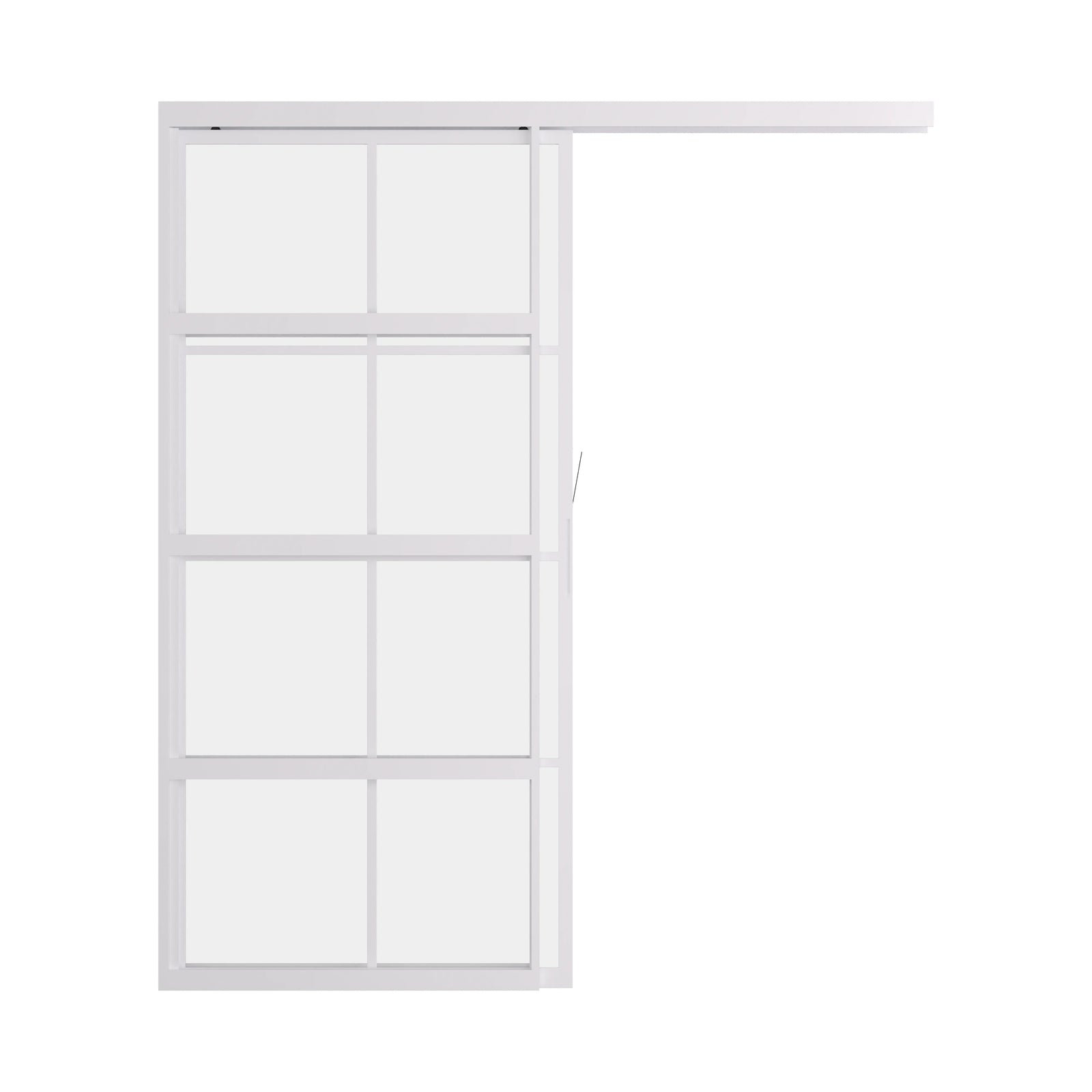 Pinkys Air 5 interior steel door, single, flat, sliding, pocket, top-track, open