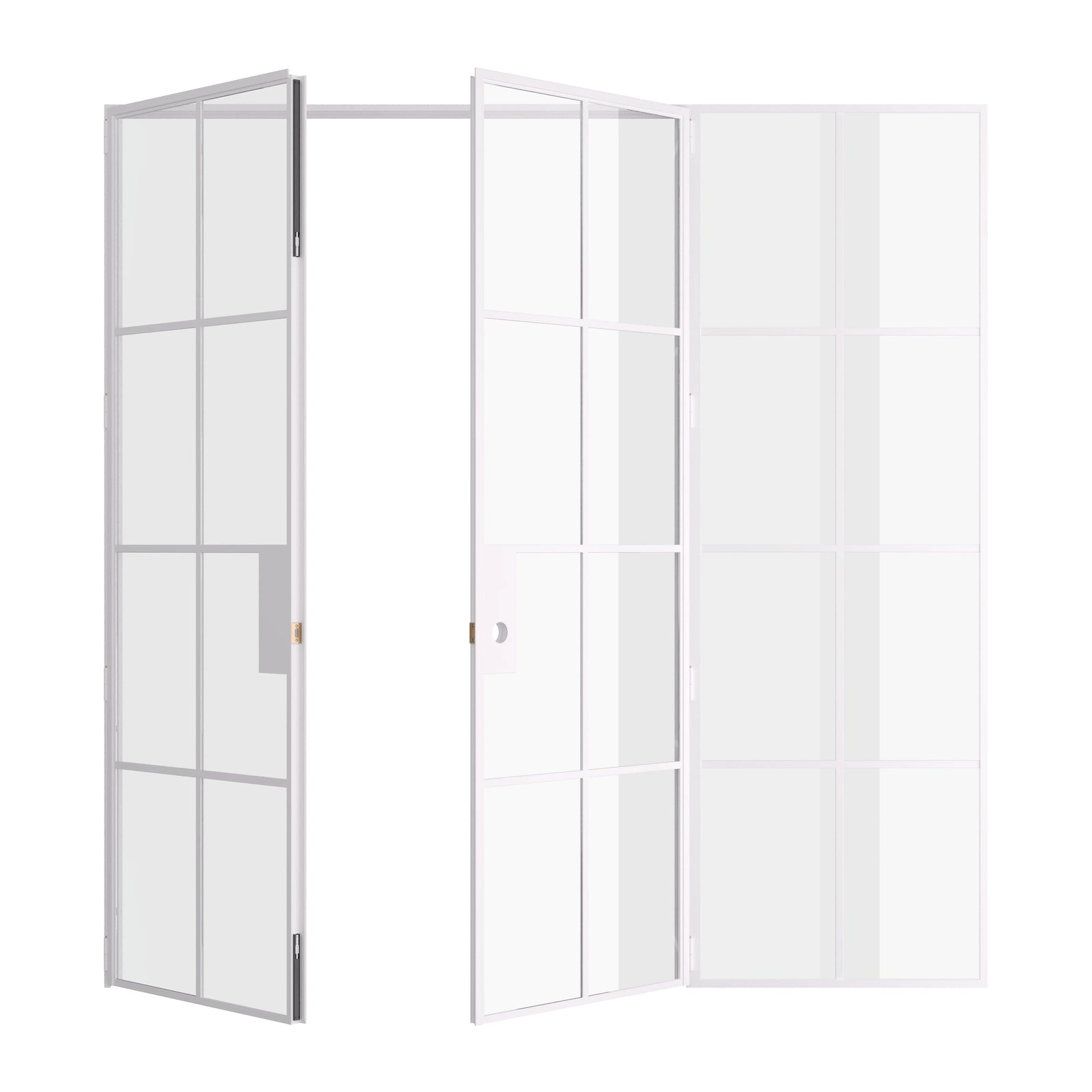 Pinkys Air 5 interior steel door, double, flat, with a right side window, open