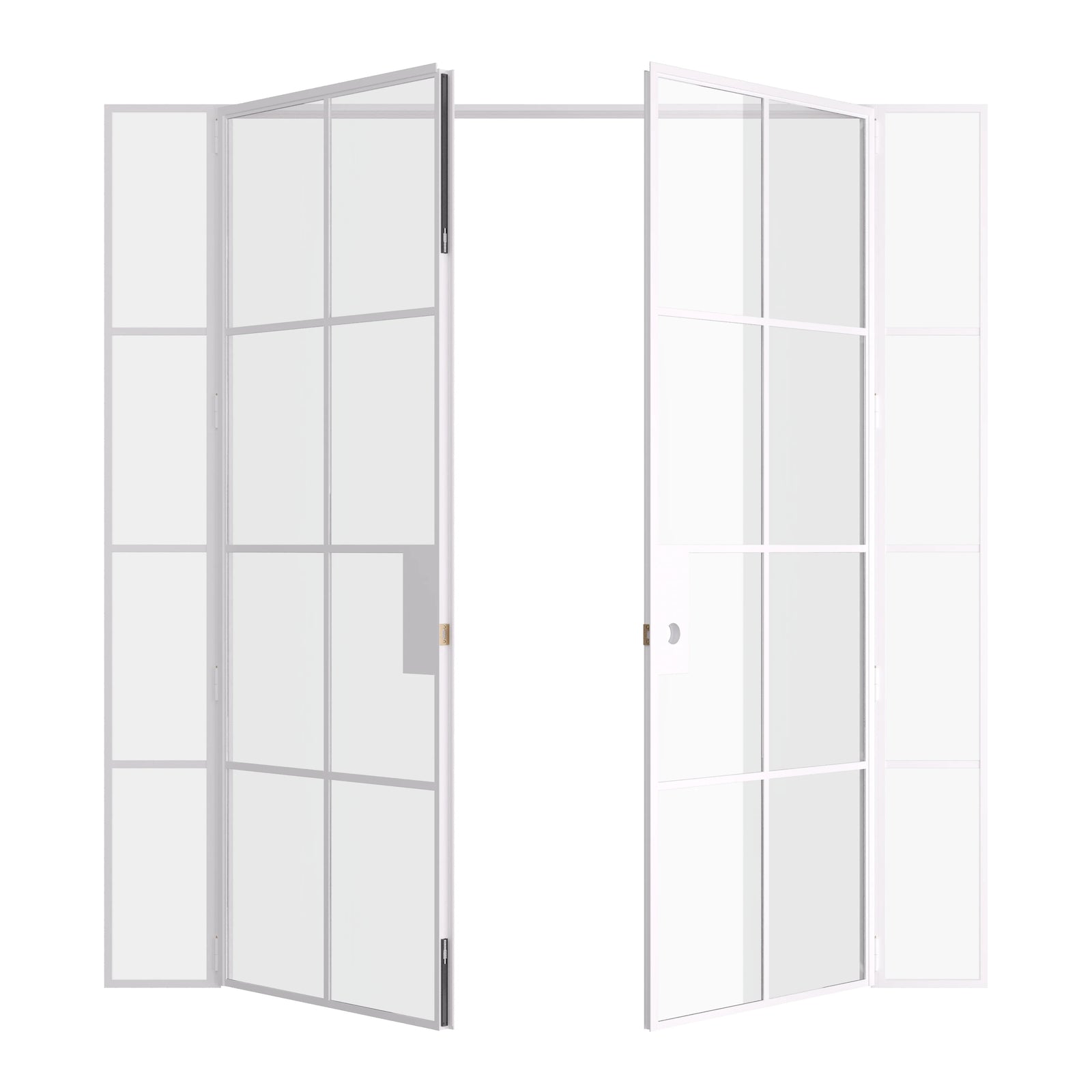 Pinkys Air 5 interior steel door, double, flat, with side windows, open