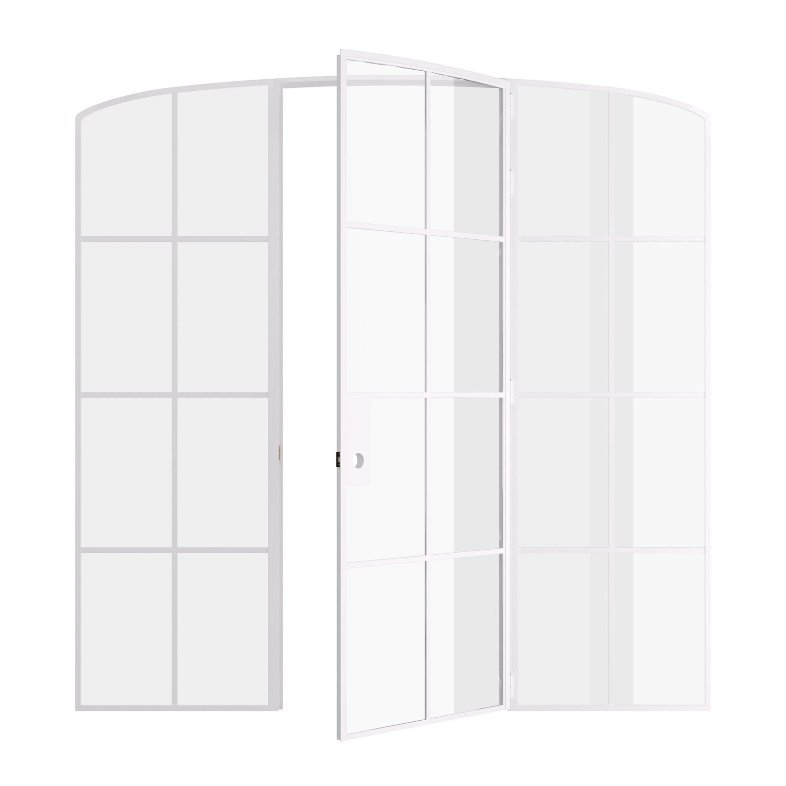 Pinkys Air 5 interior steel door, single, mini arch, with side windows, open