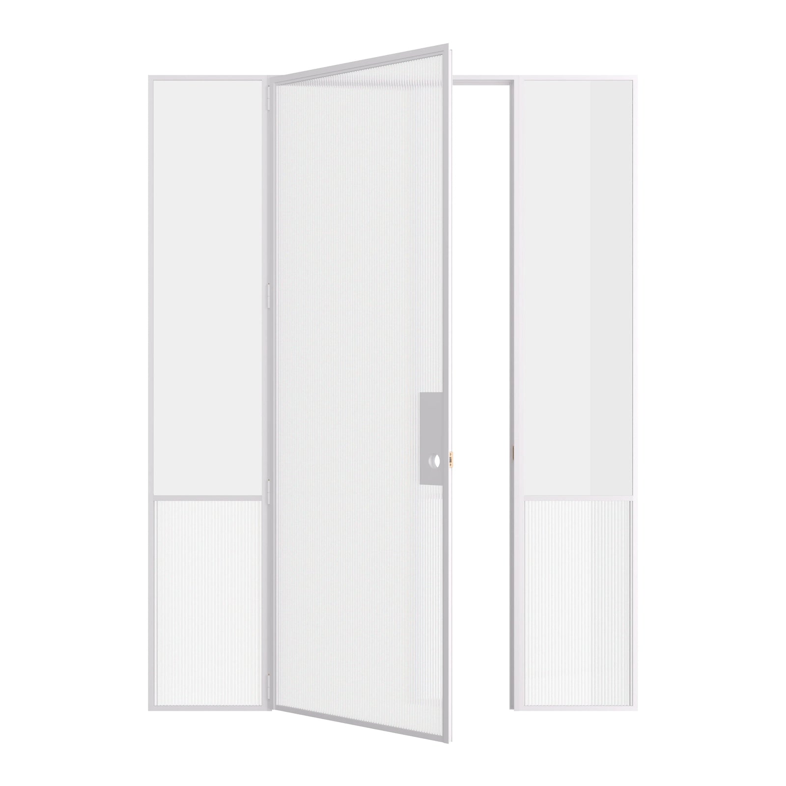Pinkys Air Grand interior steel door, single, flat, with side windows, open