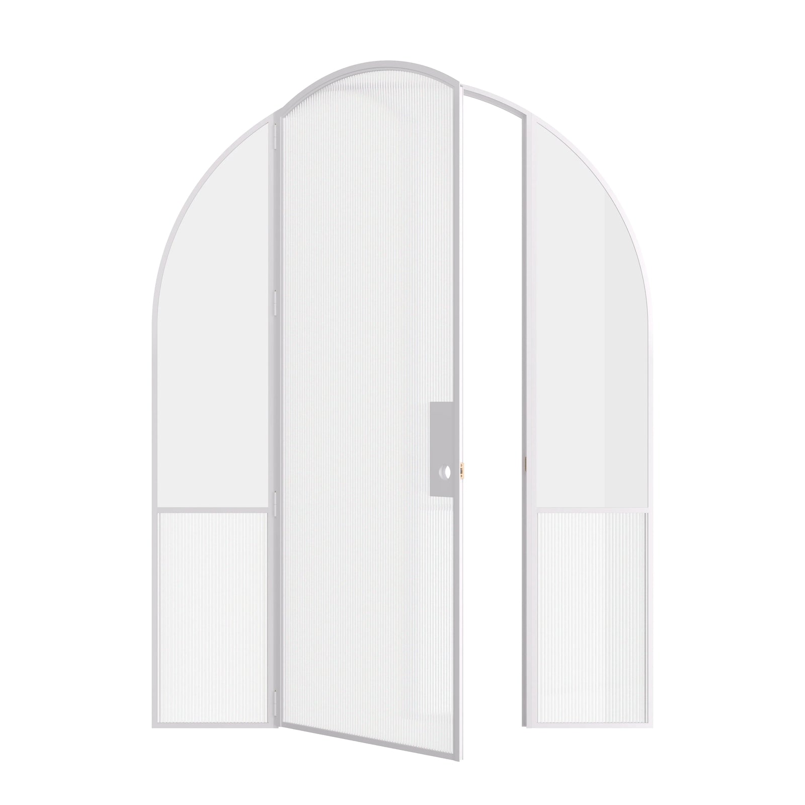 Pinkys Air Grand interior steel door, single, arch, with side windows, open