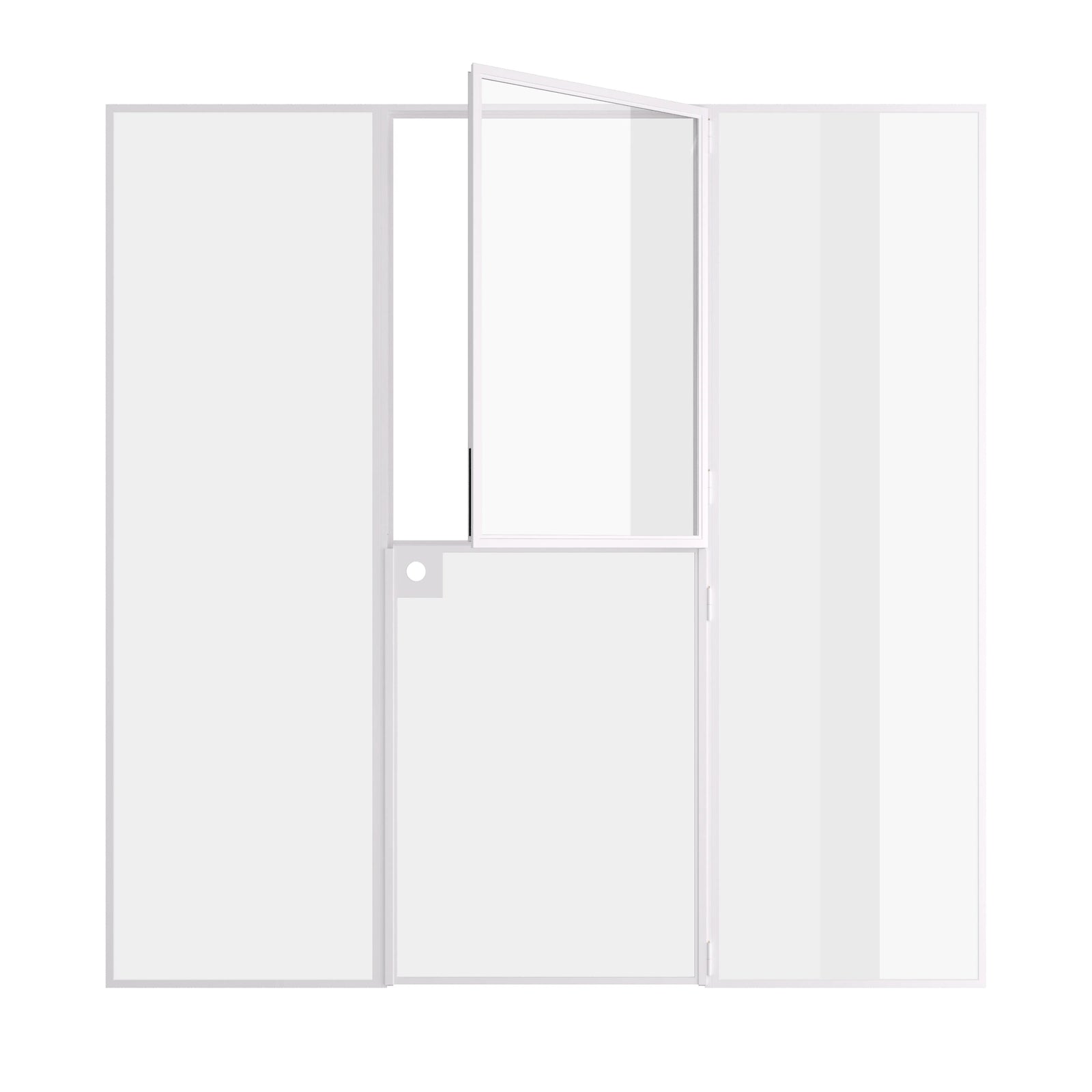 Pinkys Air Lite interior steel door, single, flat, Dutch, with side windows, open