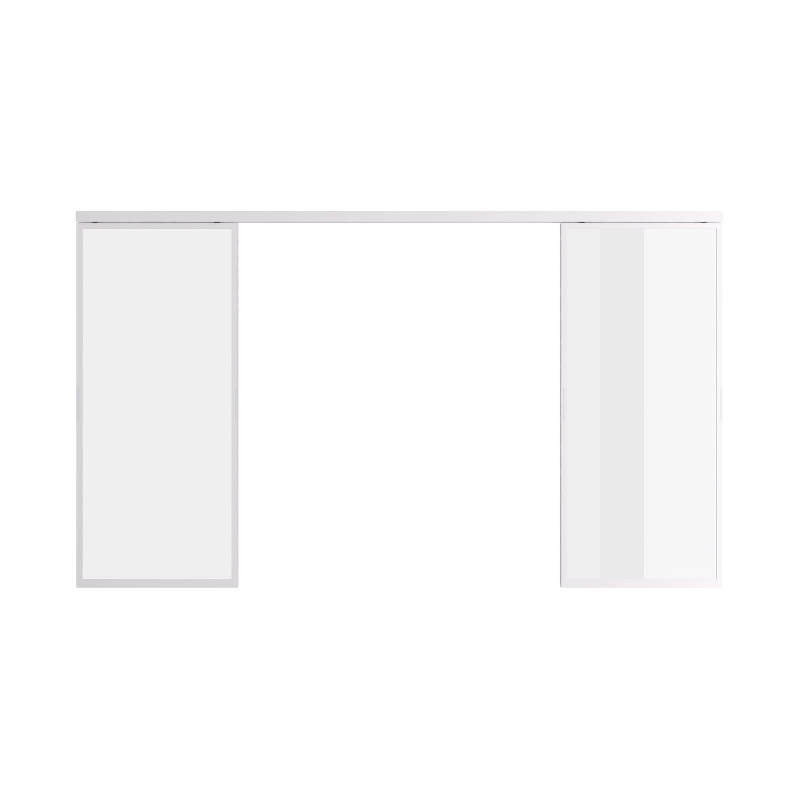 Pinkys Air Lite interior steel door, double, sliding, top-track, open